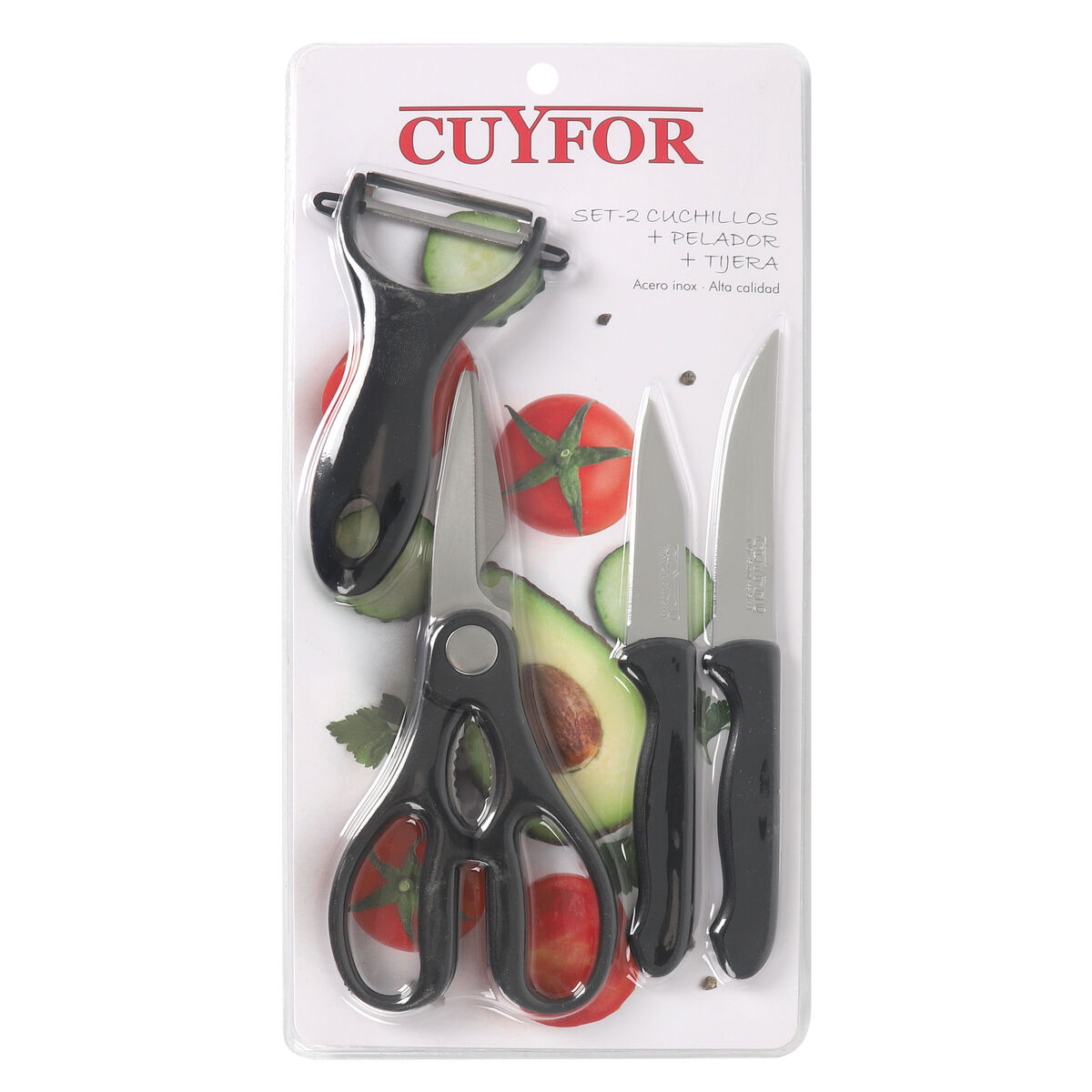 Set de Cuchillos Peladores Cuyfor Acero Inoxidable 2 Piezas (12 Unidades)