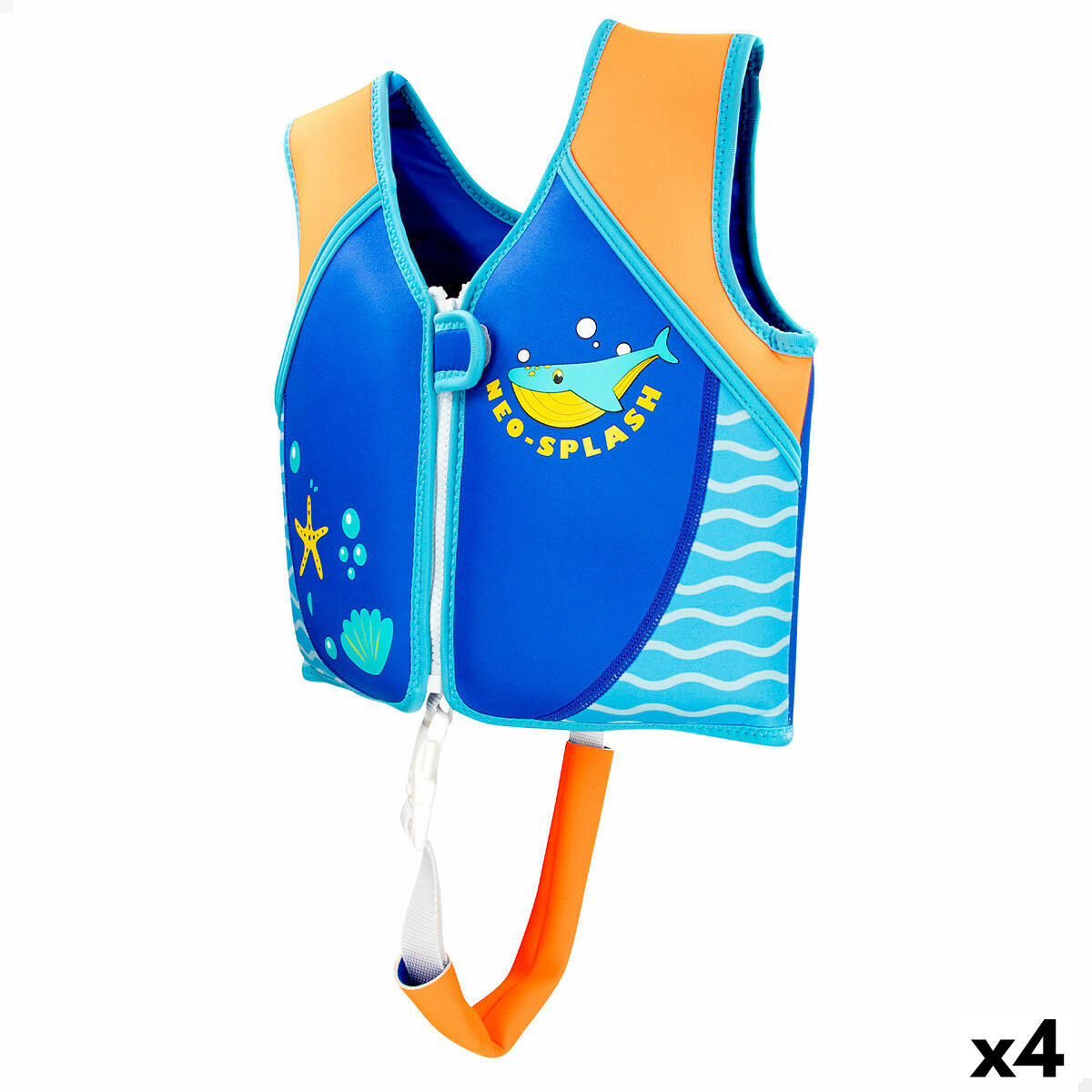 Chaleco salvavidas AquaSport 30 x 31 x 10 cm Azul (4 Unidades)