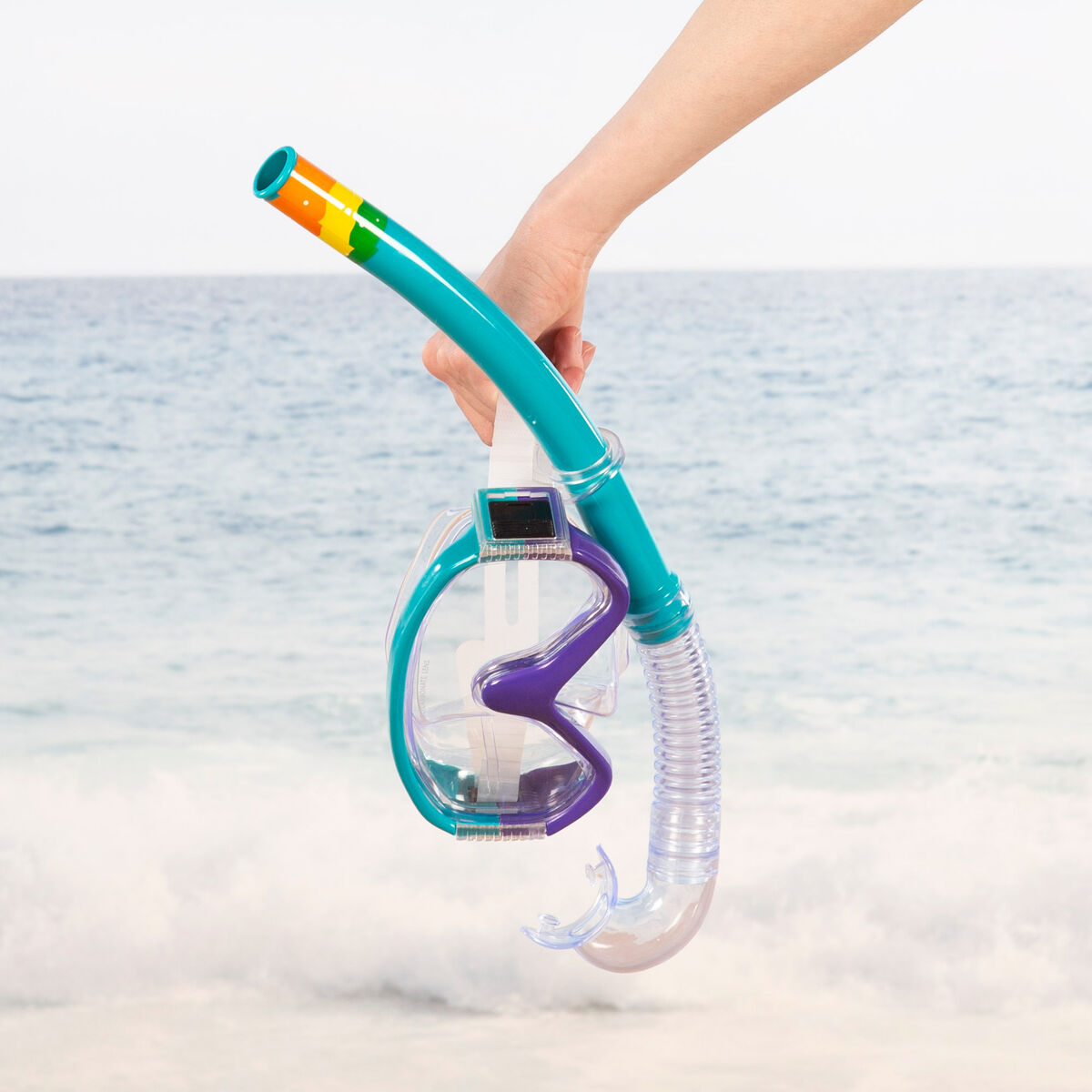 Gafas de Buceo con Tubo AquaSport Turquesa (6 Unidades)