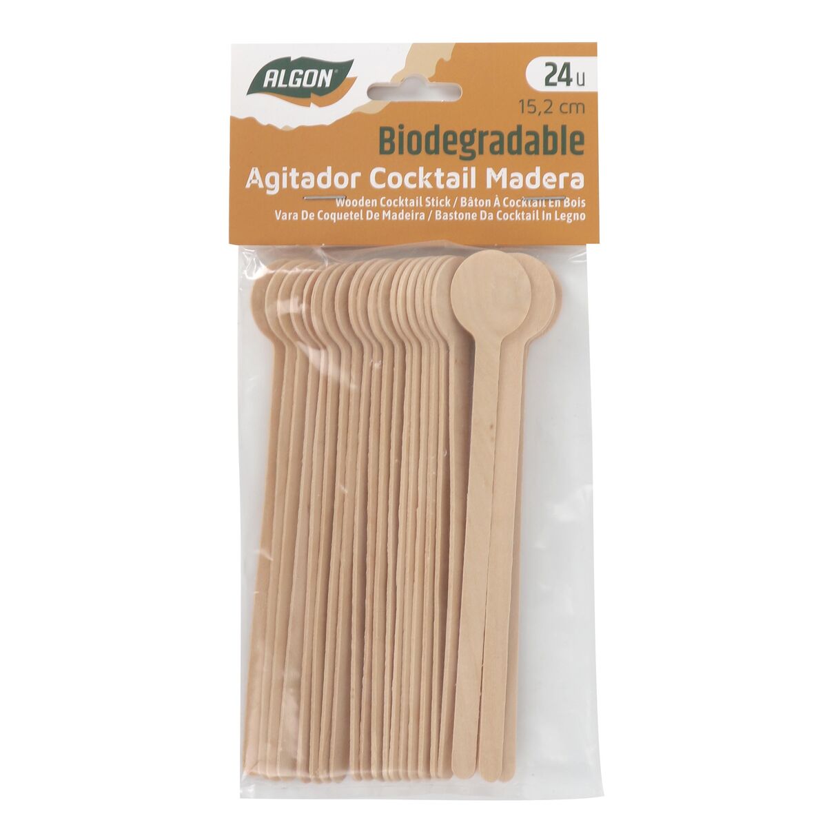 Set de Cucharas Algon Madera 15,2 cm 24 Piezas (18 Unidades)