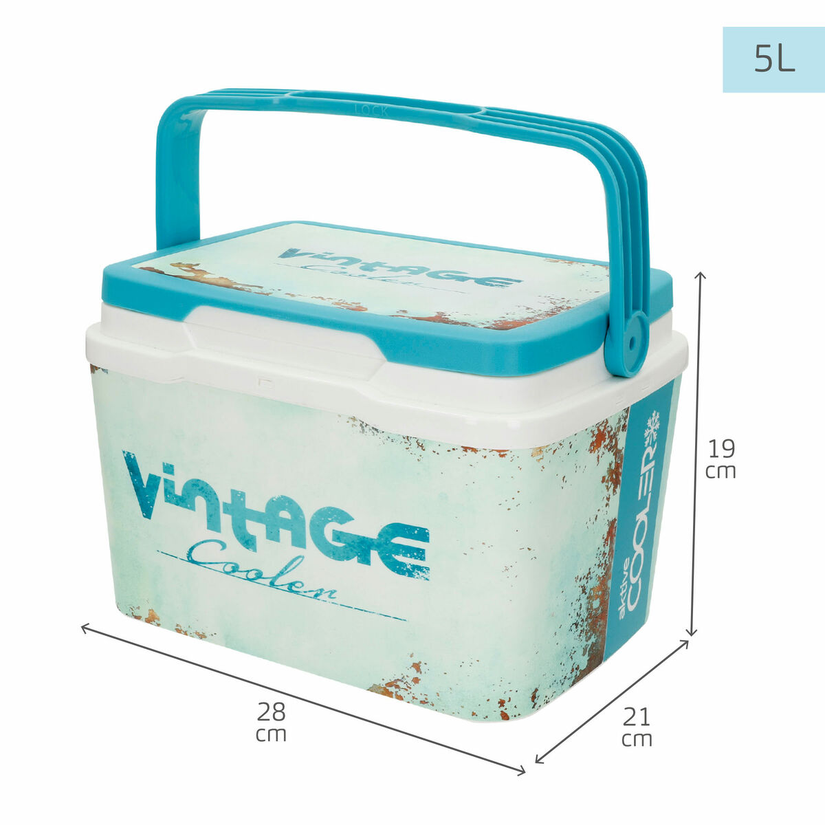 Nevera Portátil Rígida Aktive 5 L 28 x 19 x 21 cm Azul (6 Unidades)
