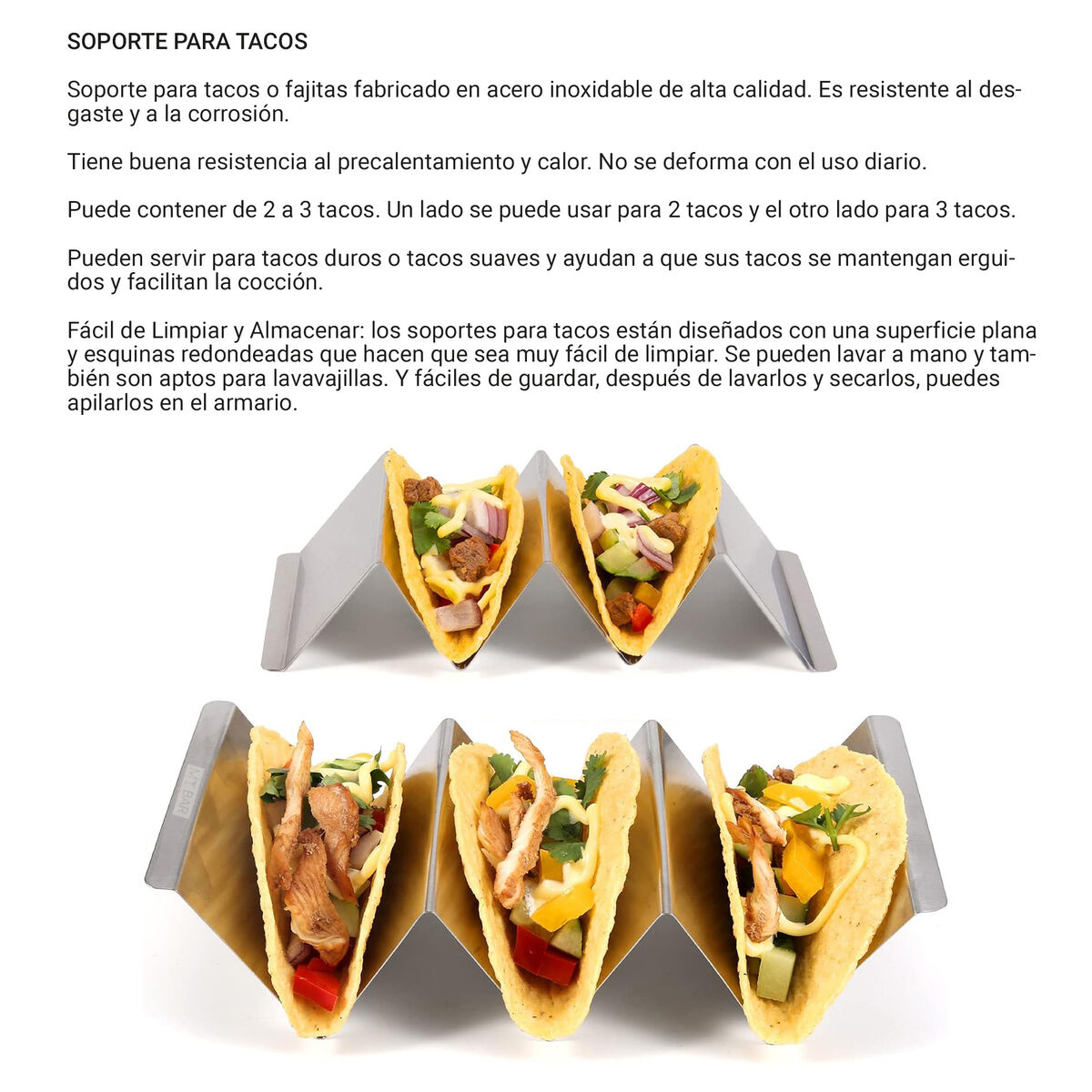Soporte para tacos My Bar 22 x 10 x 5 cm 0,6 mm (24 Unidades)