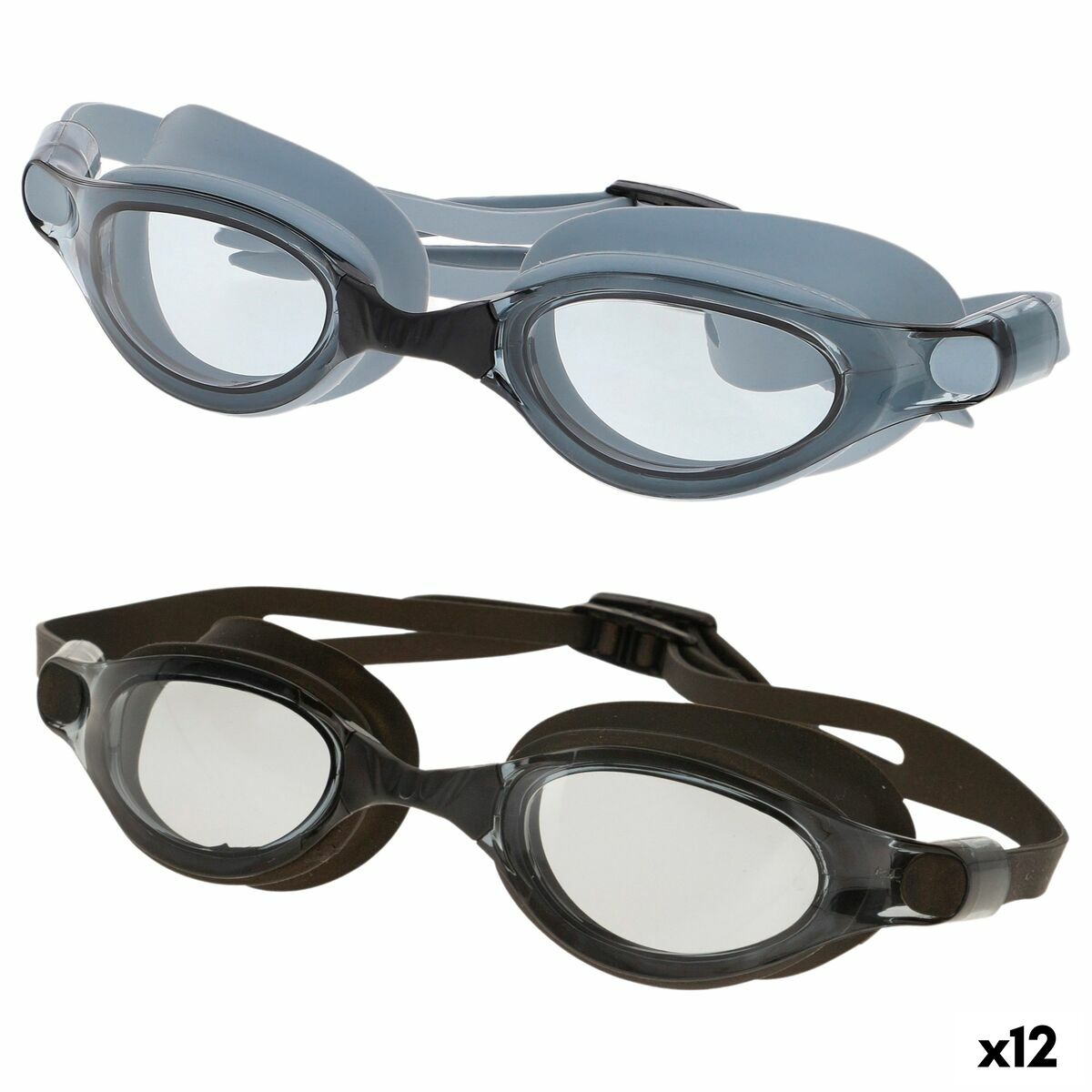 Gafas de Natación para Adultos AquaSport Negro Gris (12 Unidades)