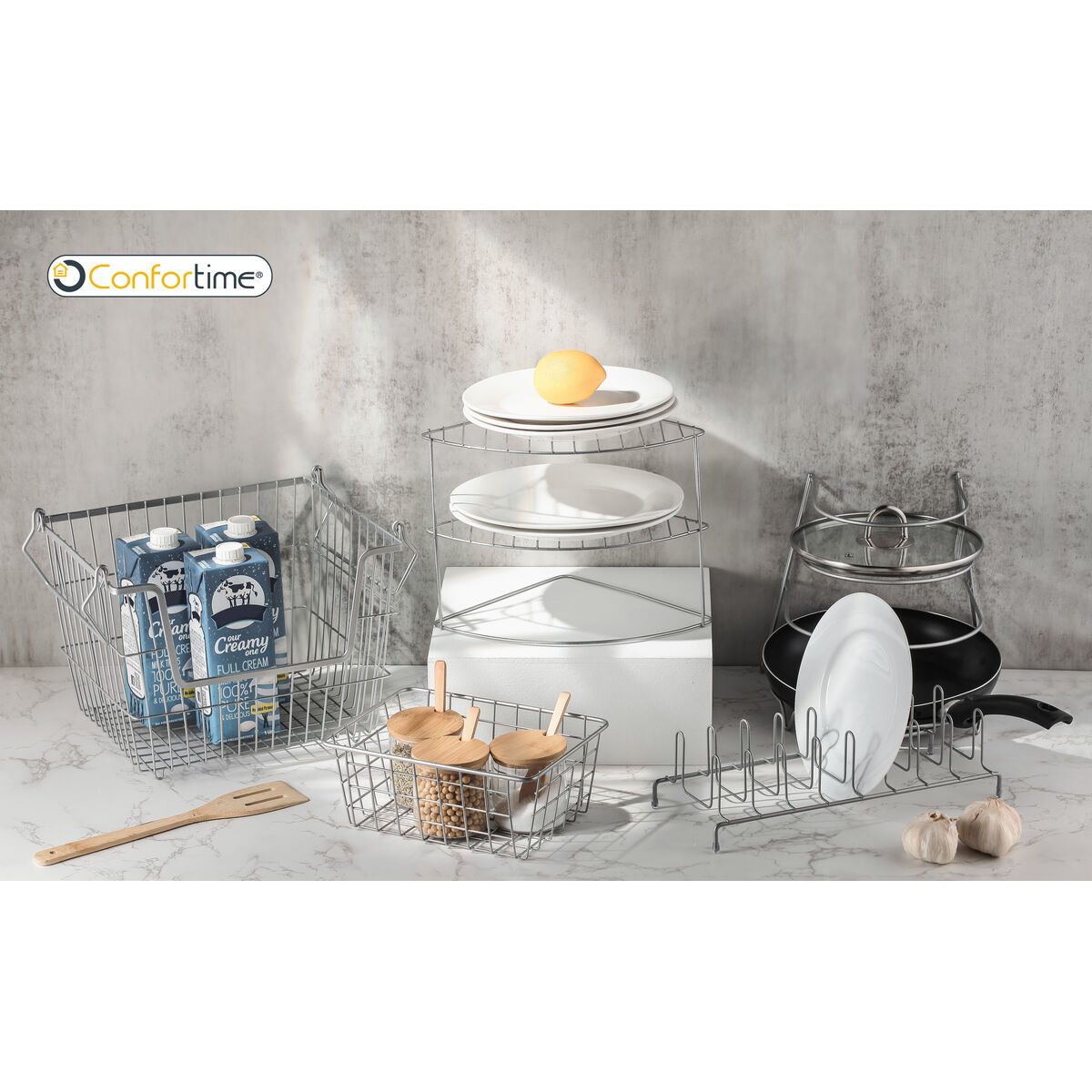 Organizador para Armario de Cocina Confortime 26 x 25 x 11,5 cm (12 Unidades)