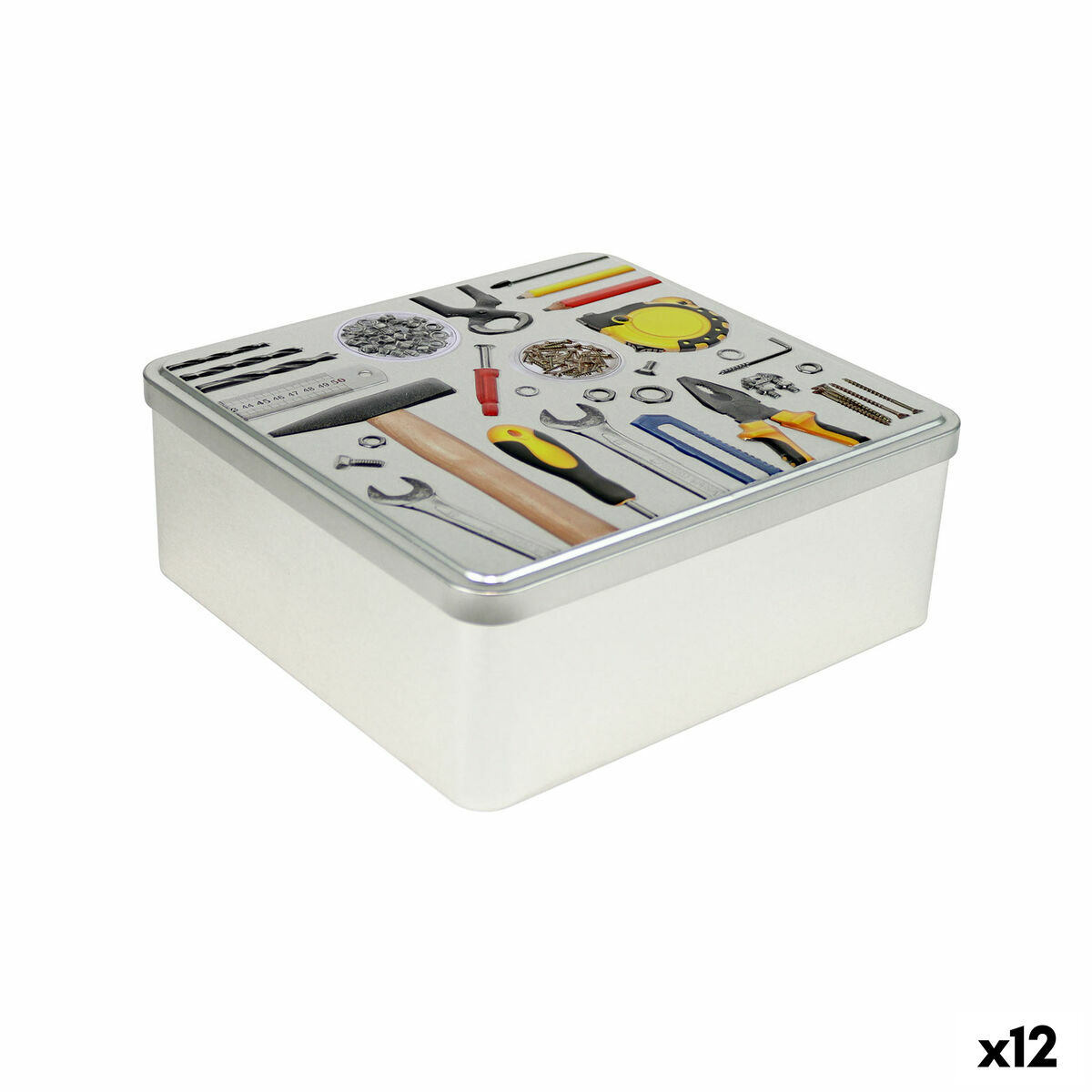 Caja Multiusos Confortime Tools Metal 23,7 x 22,2 x 8,9 cm (12 Unidades)