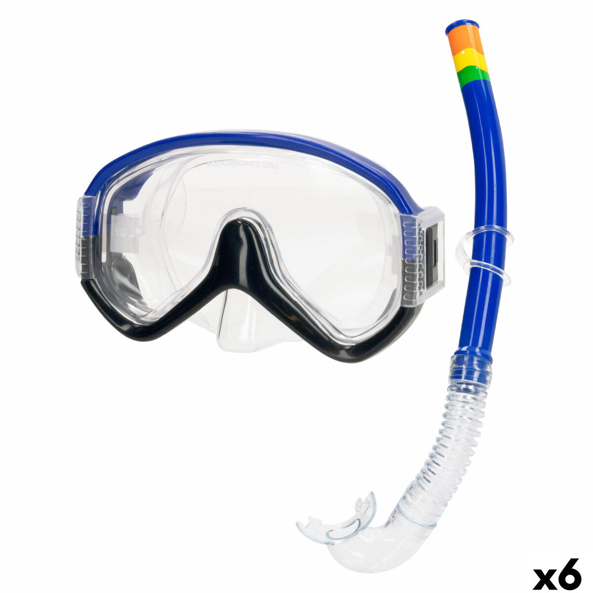Gafas de Buceo con Tubo AquaSport Azul (6 Unidades)