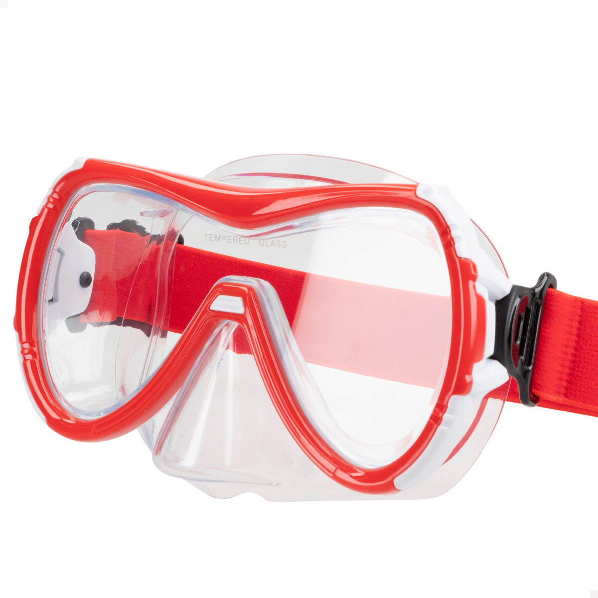 Gafas de Buceo con Tubo AquaSport Negro Rojo (6 Unidades)