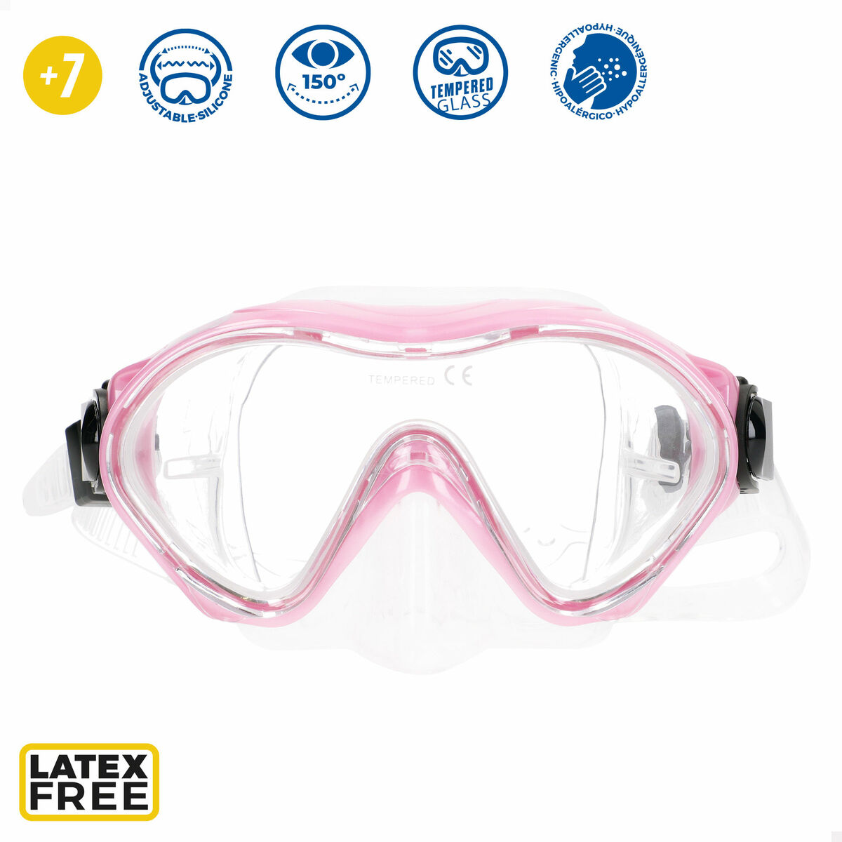 Gafas de Buceo con Tubo AquaSport Azul Rosa (6 Unidades)