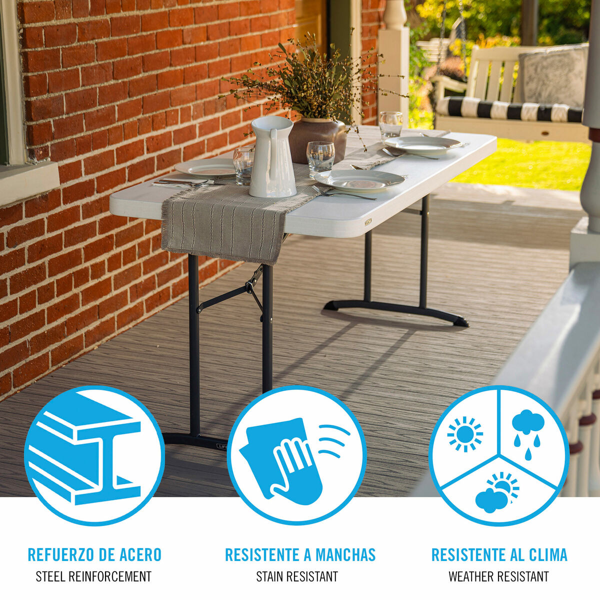 Mesa Plegable Lifetime Blanco 12,2 x 7,4 x 7,6 cm