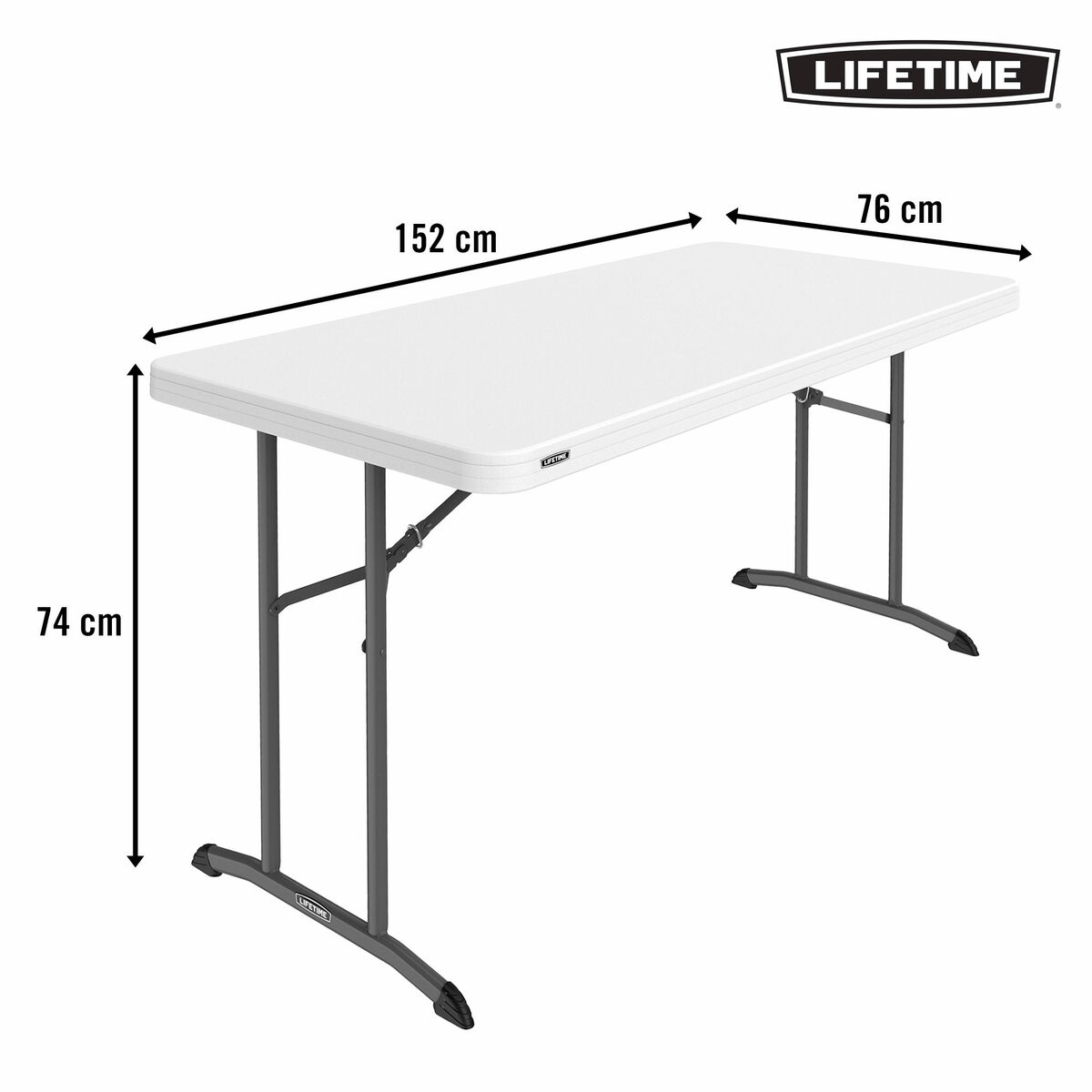 Mesa Plegable Lifetime Blanco 152 x 74 x 76 cm