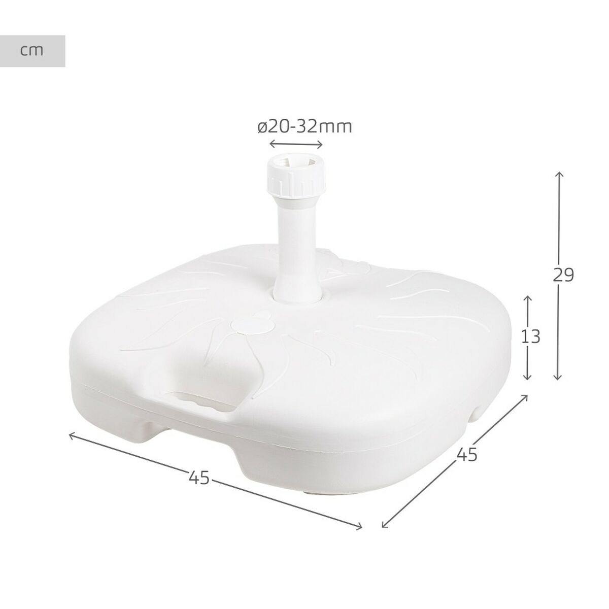 Base para Sombrilla Aktive Blanco Ø 32 mm Ø 20 mm 45 x 29 x 45 cm (5 Unidades)