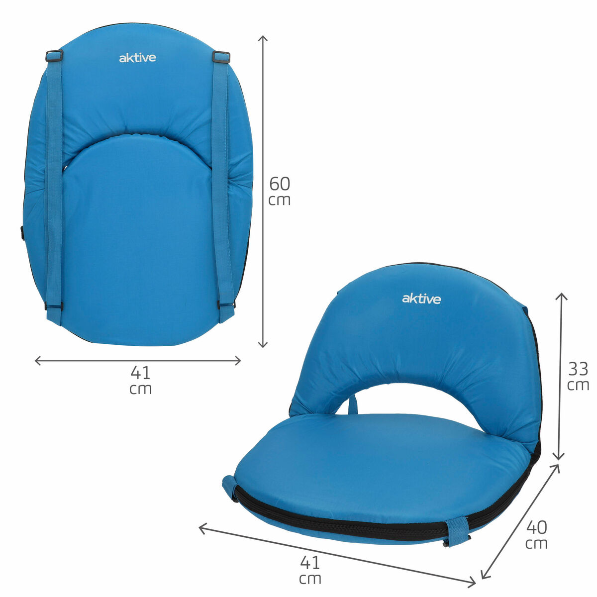 Asiento Aktive Azul 41 x 33 x 40 cm Plegable (2 Unidades)