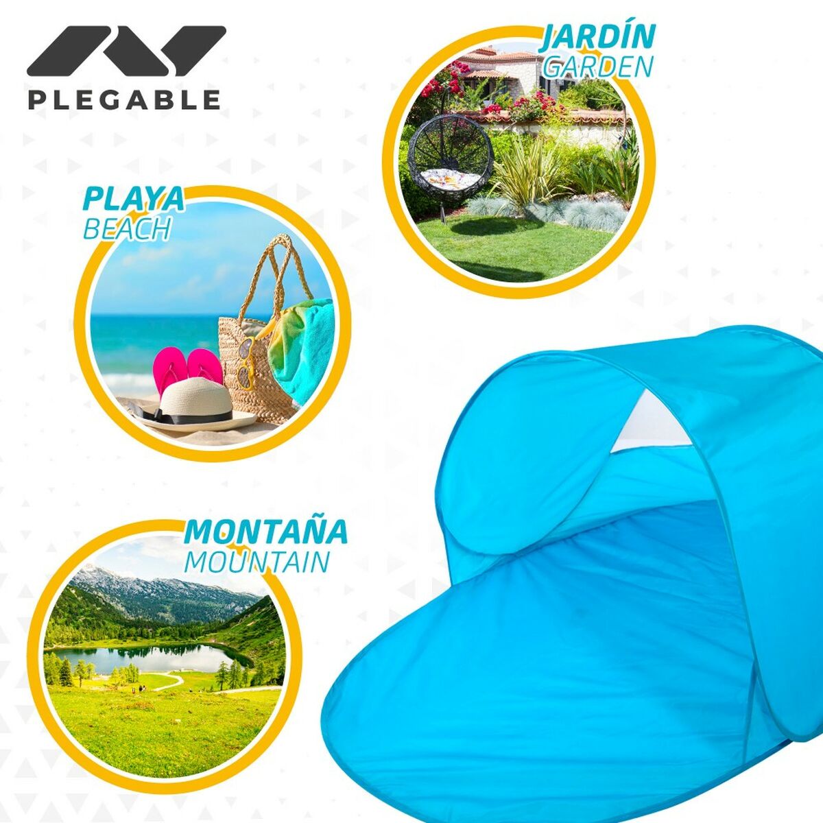 Paravientos Aktive 130 x 72 x 85 cm (6 Unidades)