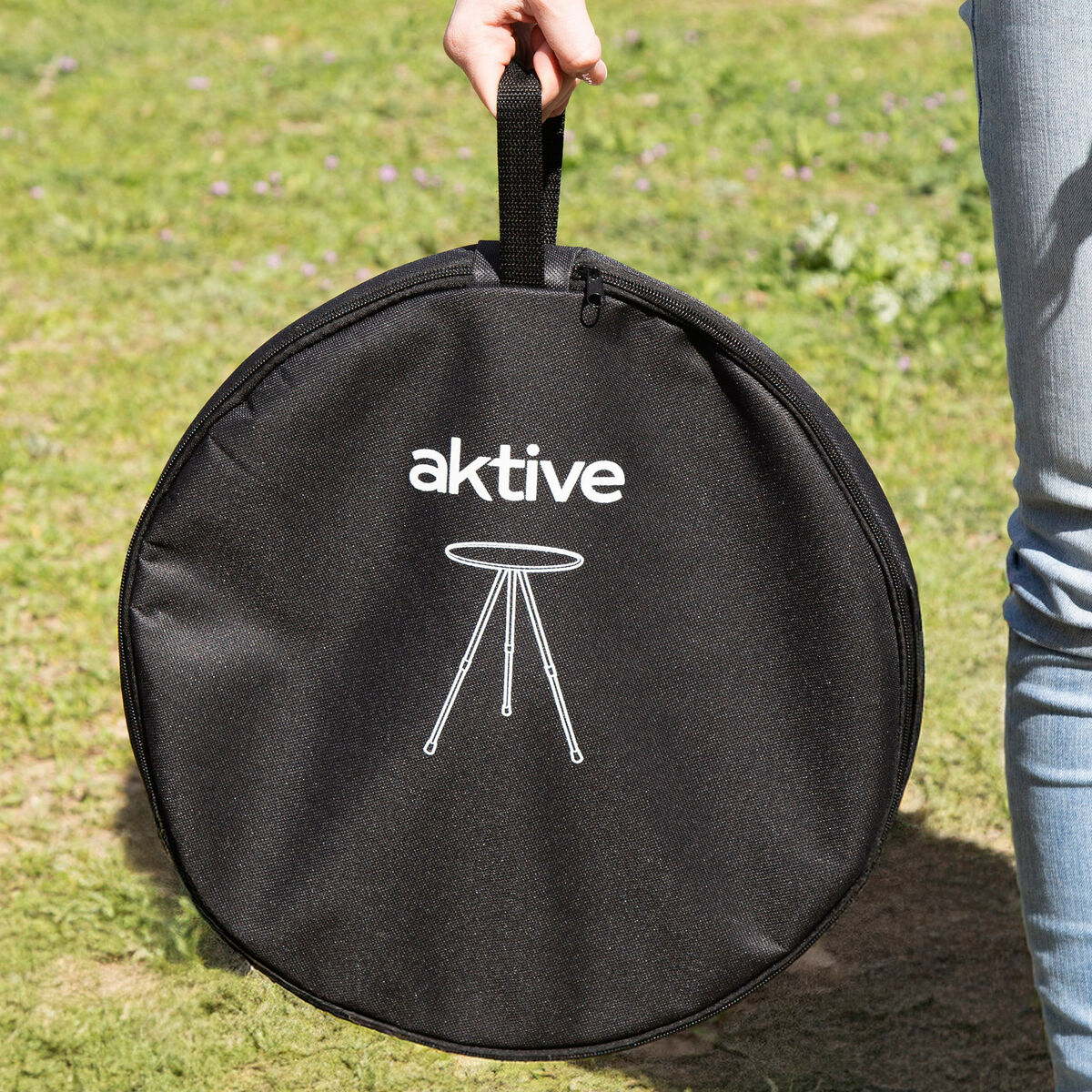 Mesa Plegable Aktive Negro 37 x 55 x 37 cm (4 Unidades)