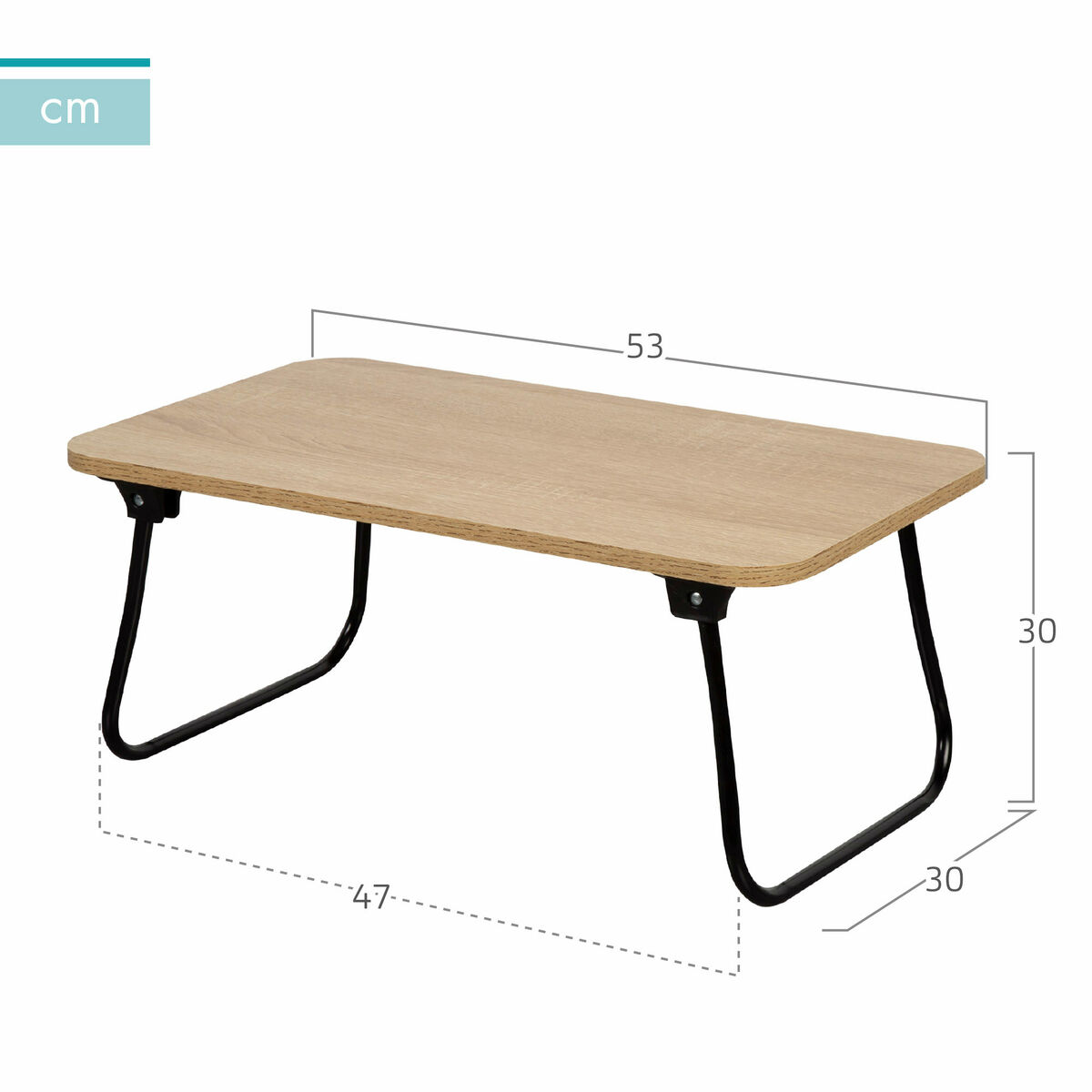 Bandeja de Cama Plegable Max Home Madera Acero Melamina 53 x 22 x 30 cm 2 Unidades