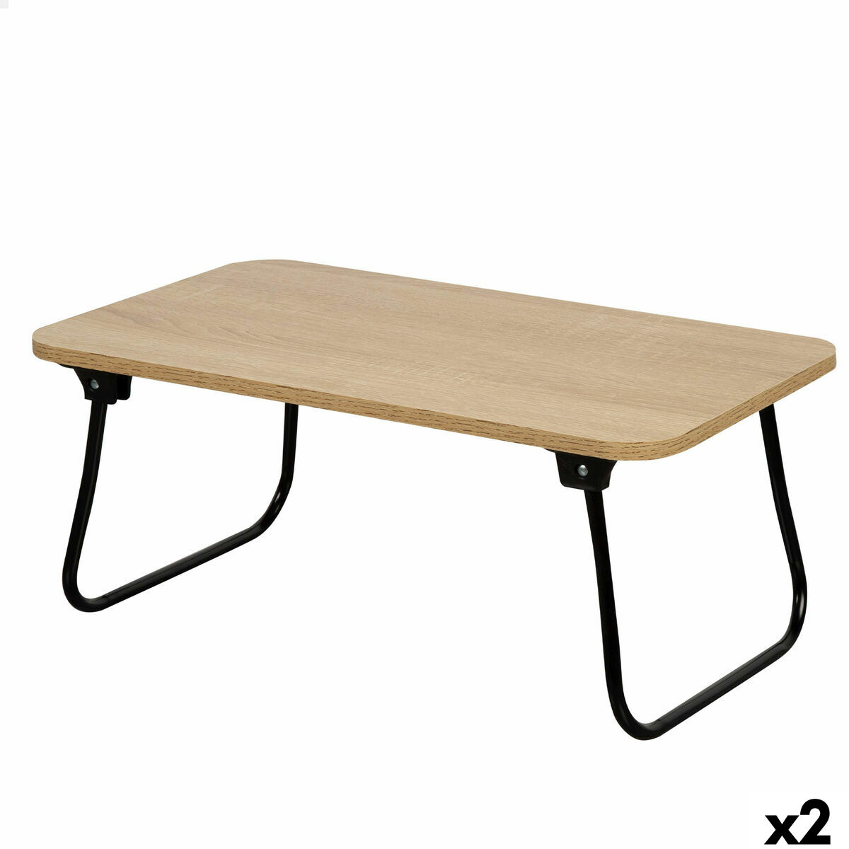 Bandeja de Cama Plegable Max Home Madera Acero Melamina 53 x 22 x 30 cm 2 Unidades
