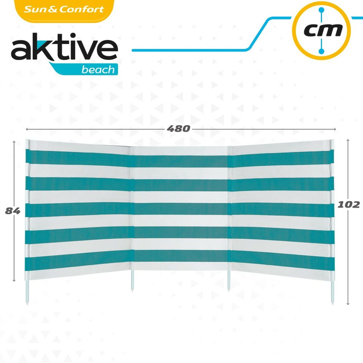 Paravientos Aktive 480 x 102 x 1,5 cm (4 Unidades)
