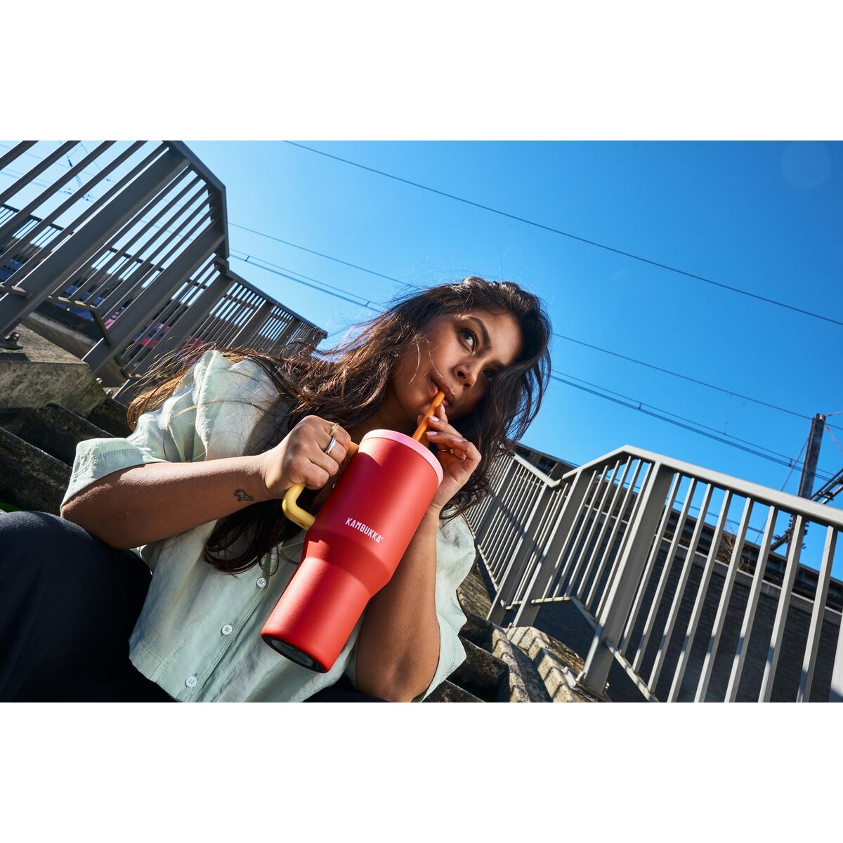 Termo Kambukka 11-08002 Amarillo Rojo Naranja Rosa Acero Inoxidable 950 ml