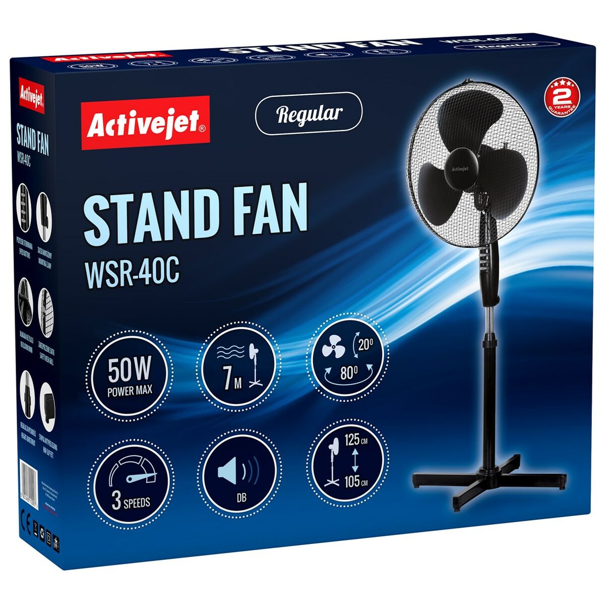 Ventilador de Pie Activejet WSR-40C Negro Plateado 50 W