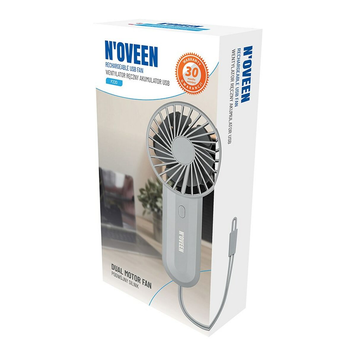 Ventilador USB N'oveen F220 Gris 5 W
