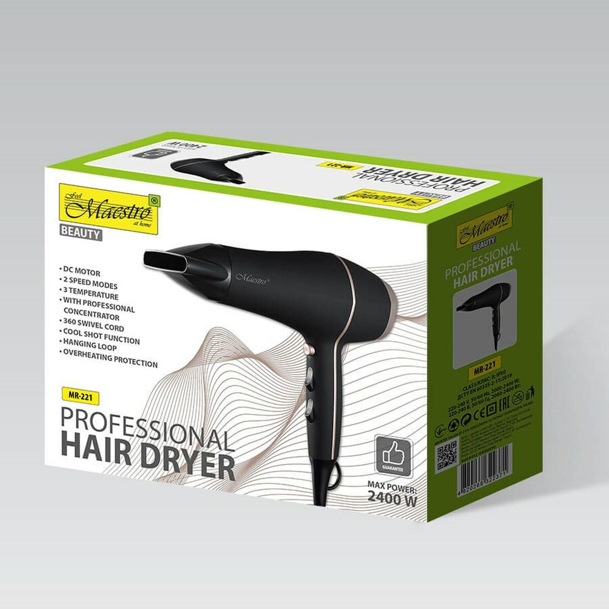 Secador de Pelo Feel Maestro MR-221 Negro 2400 W