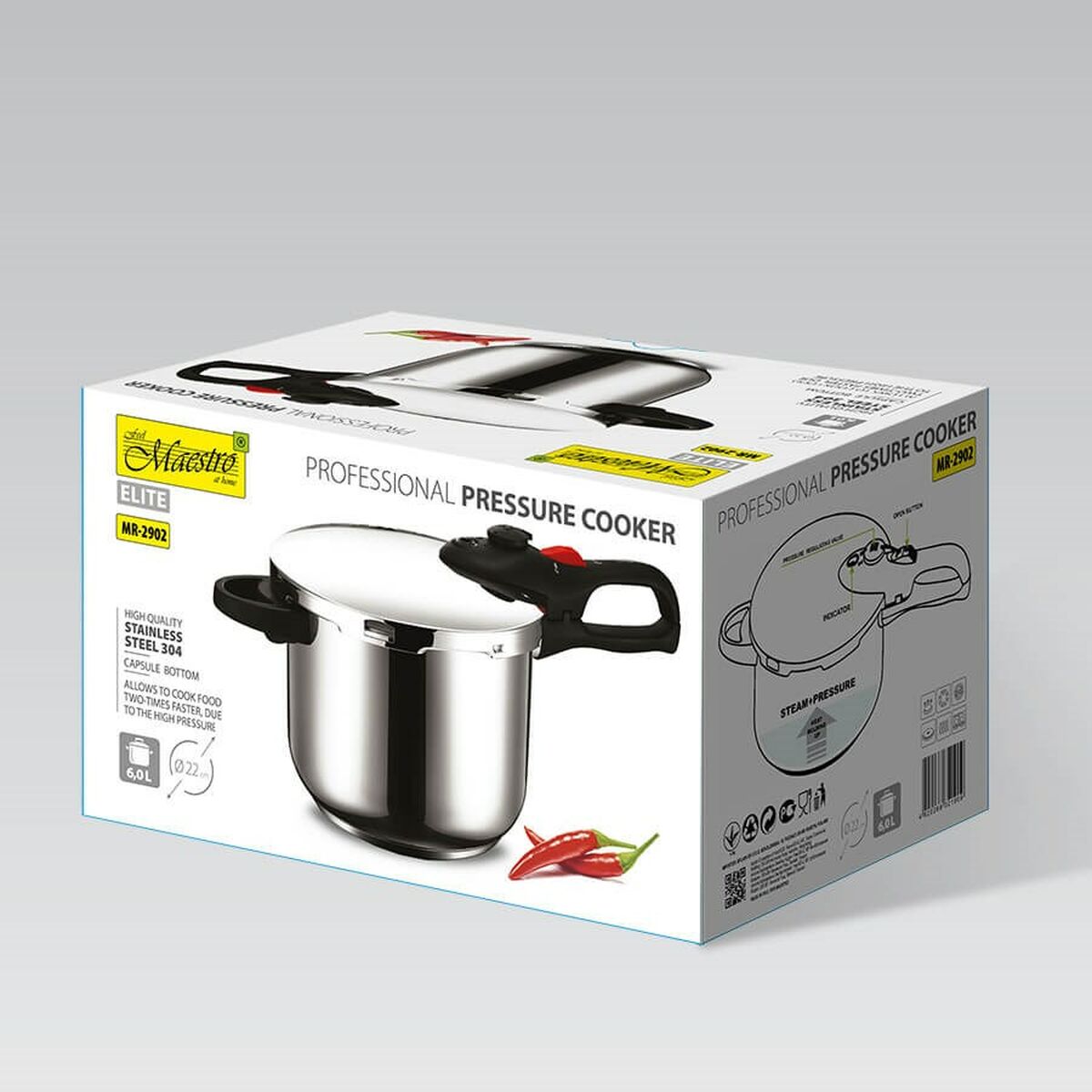 Olla Express Feel Maestro MR-2902 Acero Inoxidable 6 L