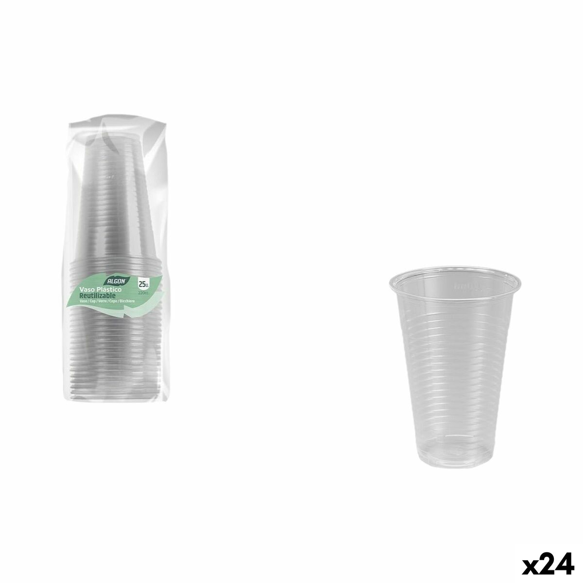 Set de Vasos Algon 220 ml 25 Piezas (24 Unidades)