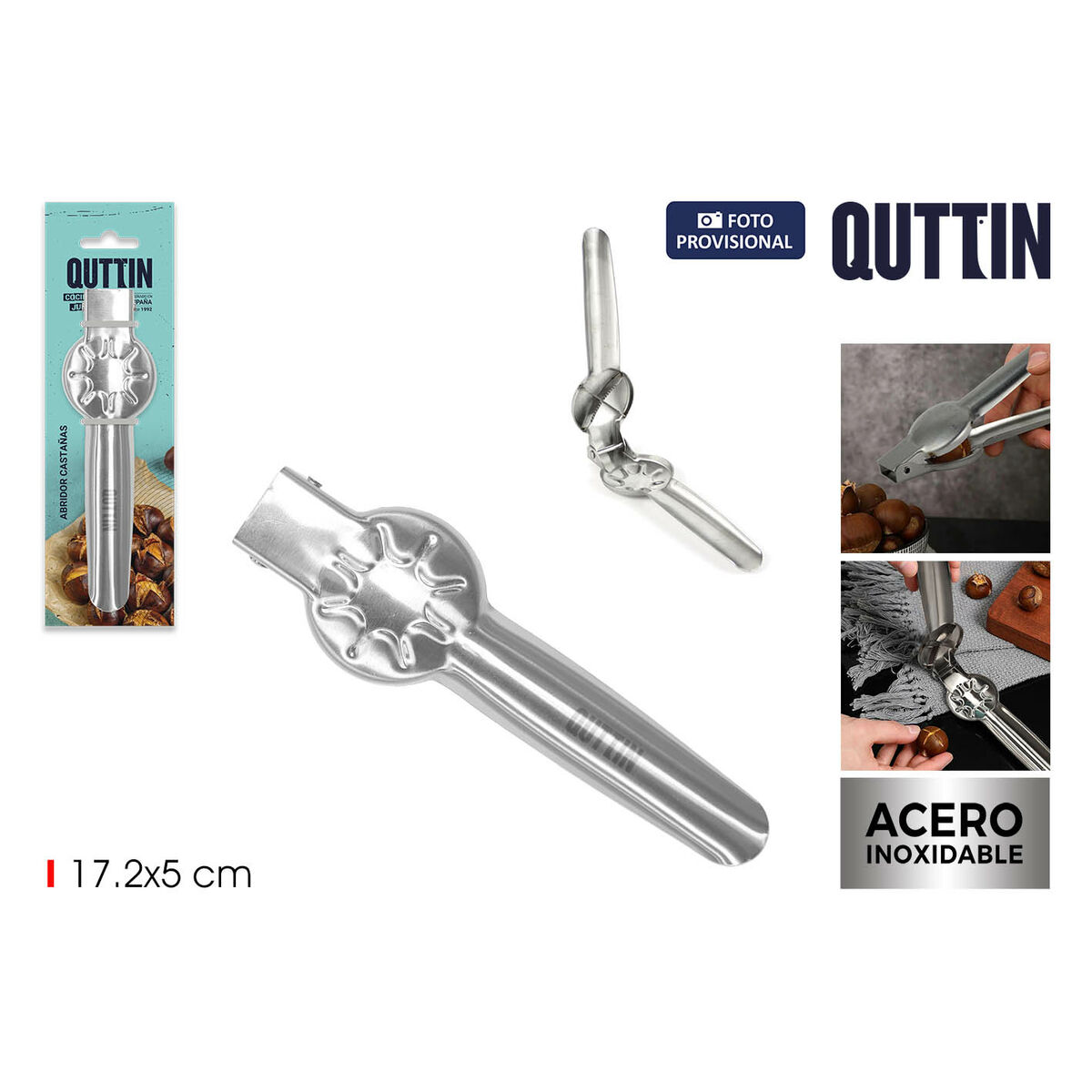 Cascanueces Quttin Acero 17,2 x 5 cm (24 Unidades)
