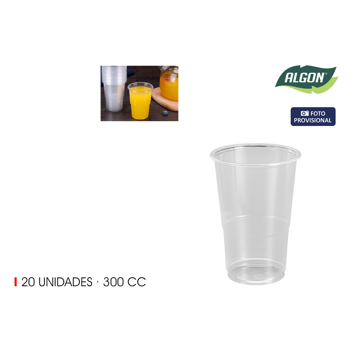 Set de Vasos Algon 300 ml 20 Piezas (24 Unidades)