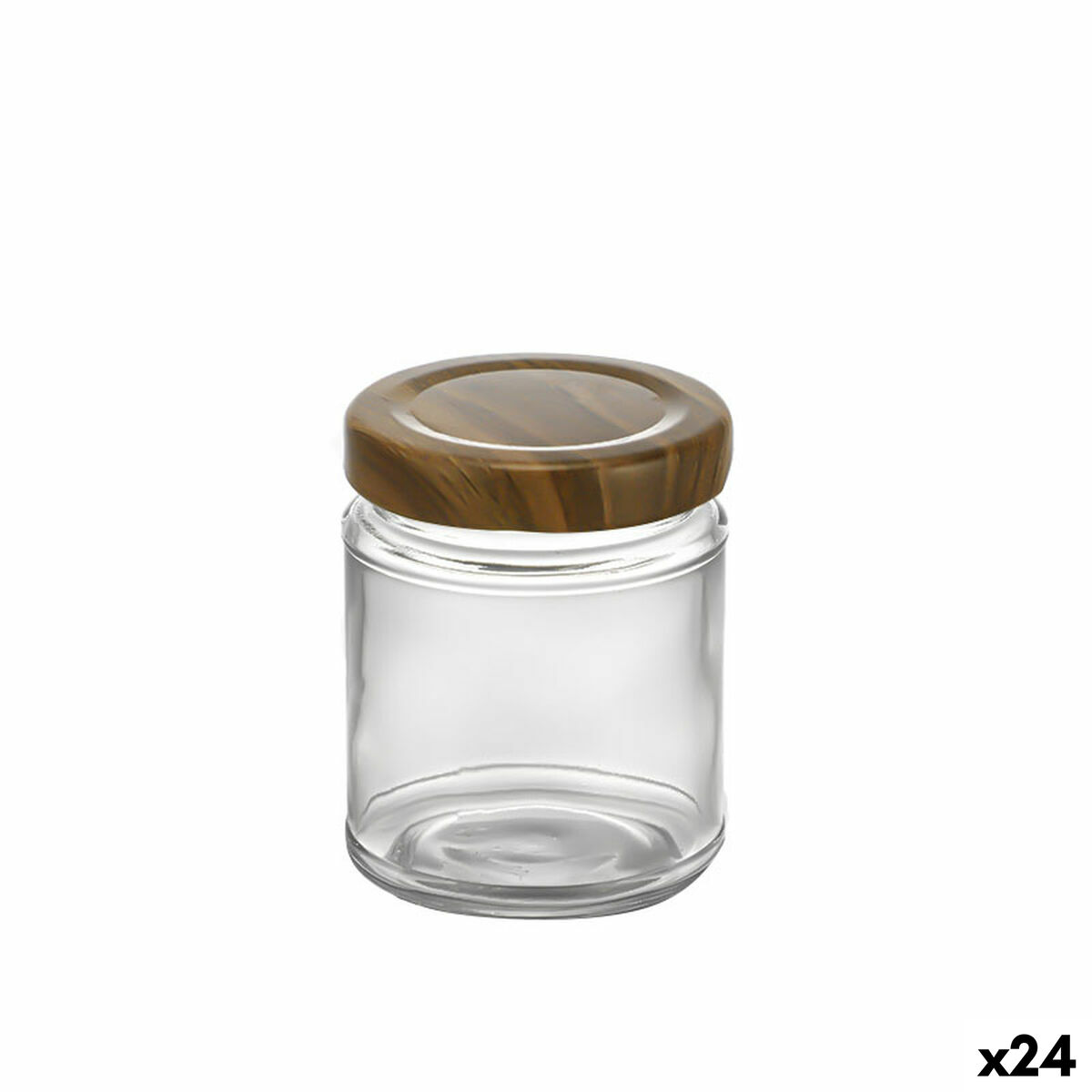 Tarro de Cristal La Mediterránea WOOD 250 ml (24 Unidades)