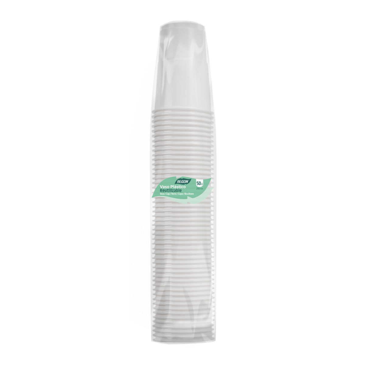 Set de Vasos Algon Blanco 250 ml 50 Piezas (18 Unidades)