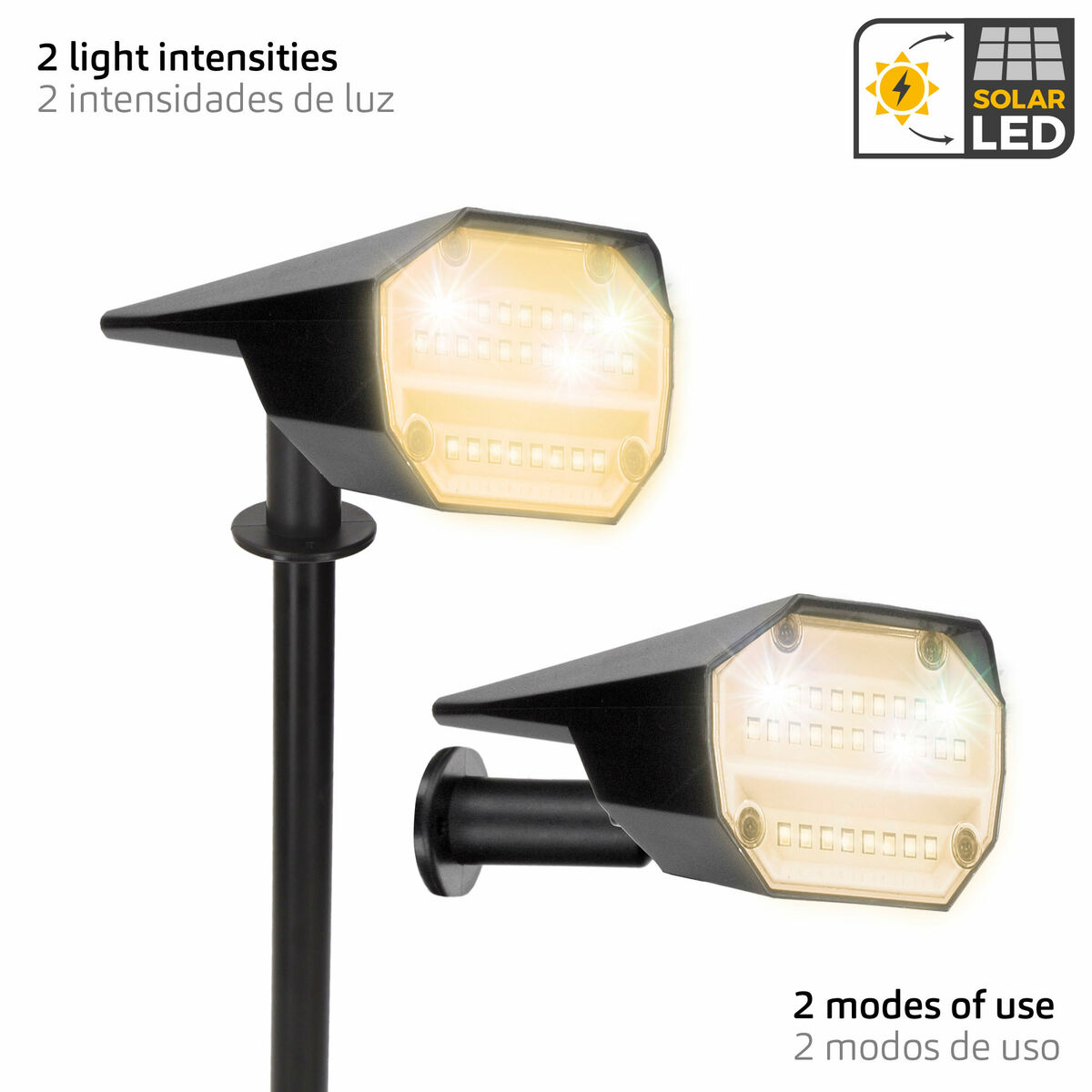 Lámpara solar Aktive 8 x 37 x 11 cm (6 Unidades)