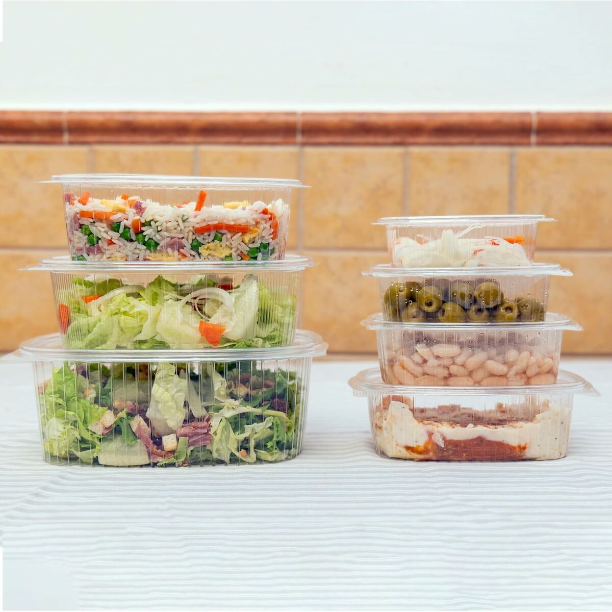 Bandejas para Alimentos Reutilizables Algon OPS 22 x 11 x 7 cm (3 Piezas) (24 Unidades)