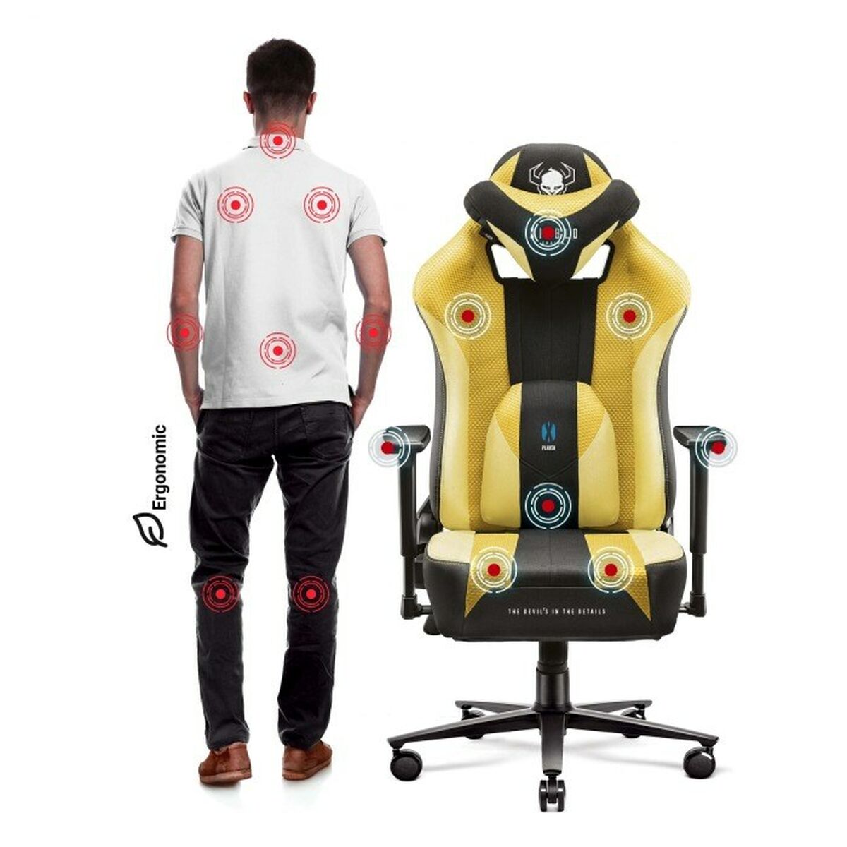 Silla Gaming Diablo Chairs Diablo X-PLAYER 2.0. KING Amarillo Negro