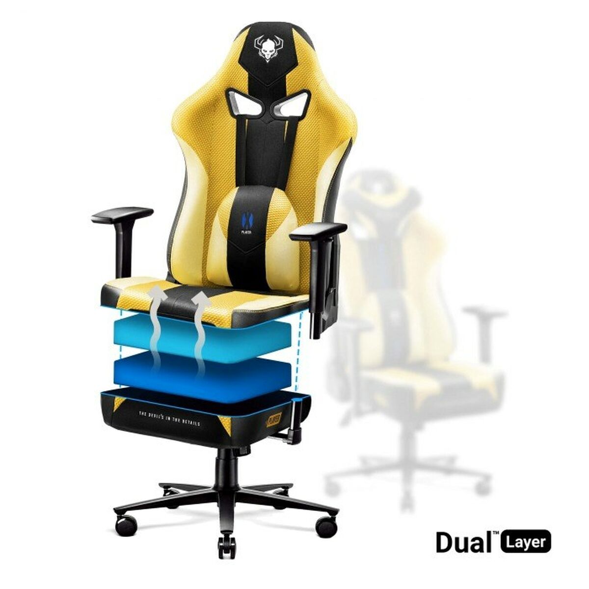 Silla Gaming Diablo Chairs Diablo X-PLAYER 2.0. KING Amarillo Negro