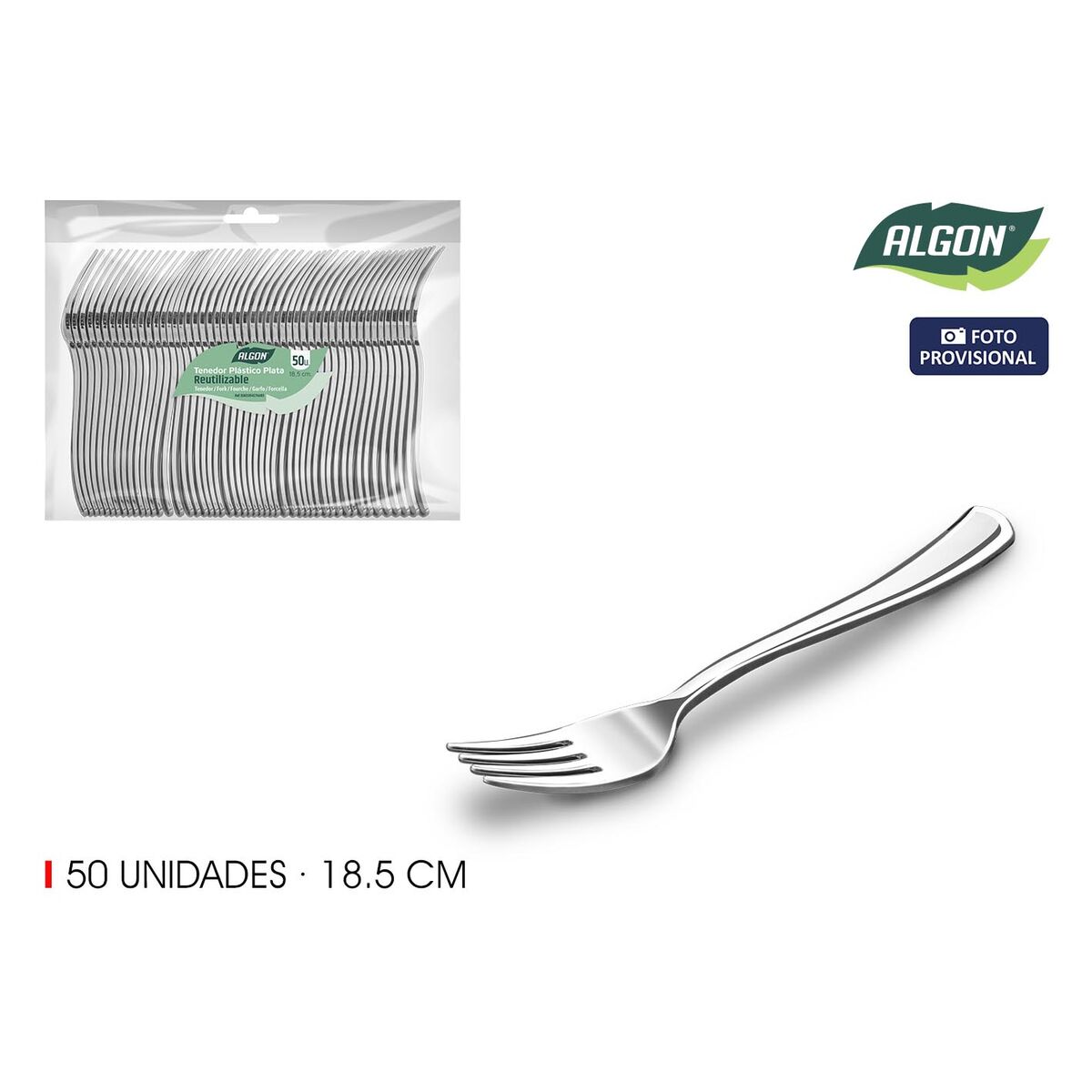 Set de Tenedores Algon 18,5 cm 50 Piezas (12 Unidades)