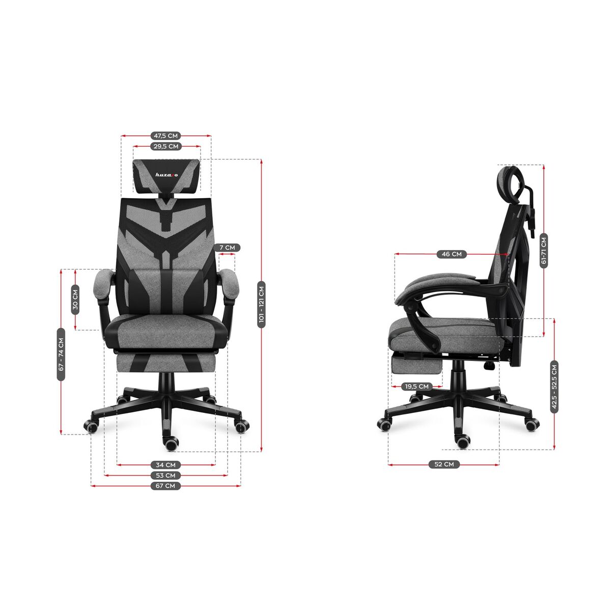 Silla Gaming Huzaro Combat 5.0 Negro Gris