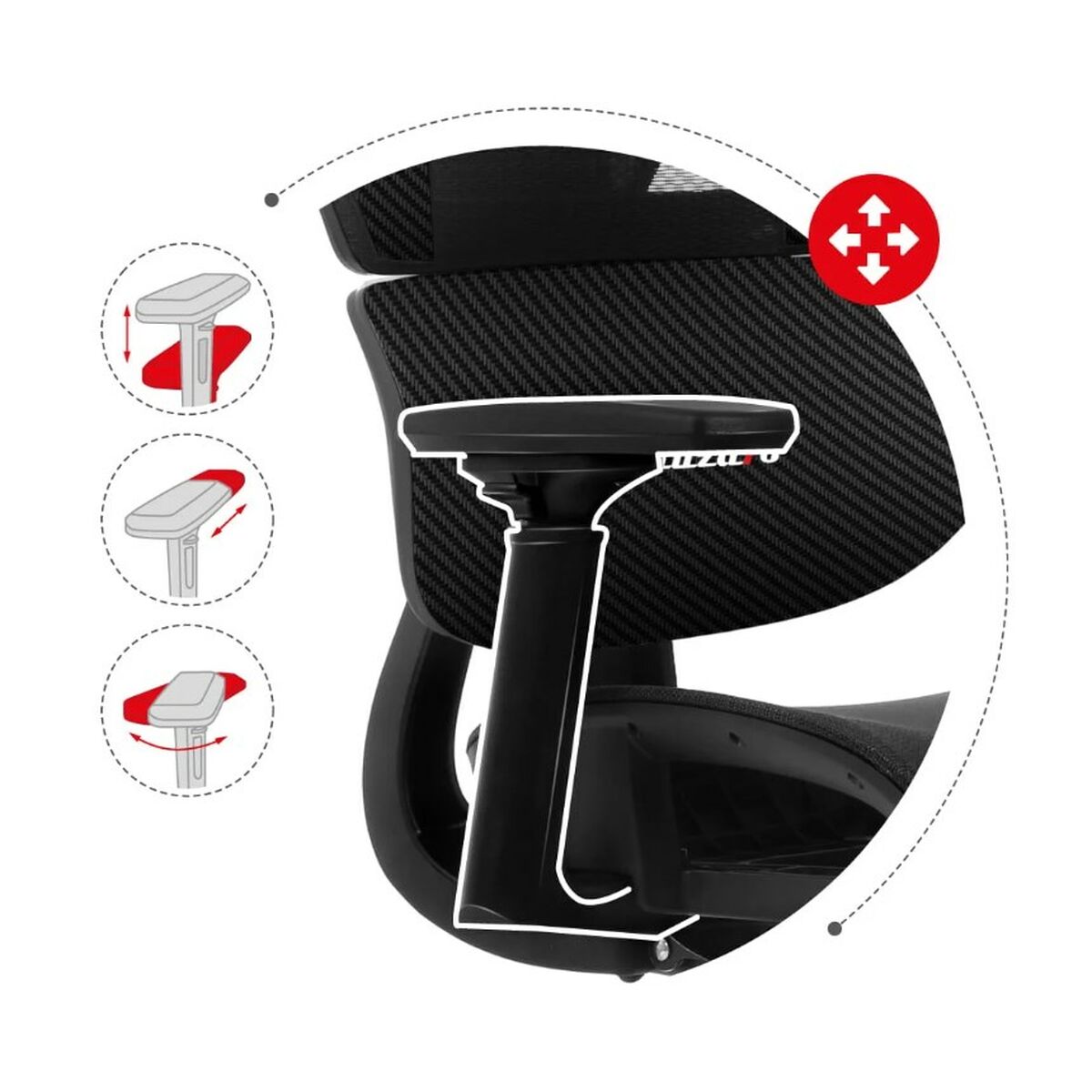 Silla Gaming Huzaro Combat 8.0 Carbon Negro