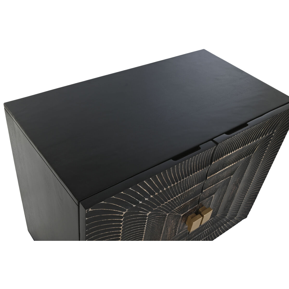 Aparador Home ESPRIT Negro Dorado Metal Madera de mango 81 x 45 x 75 cm