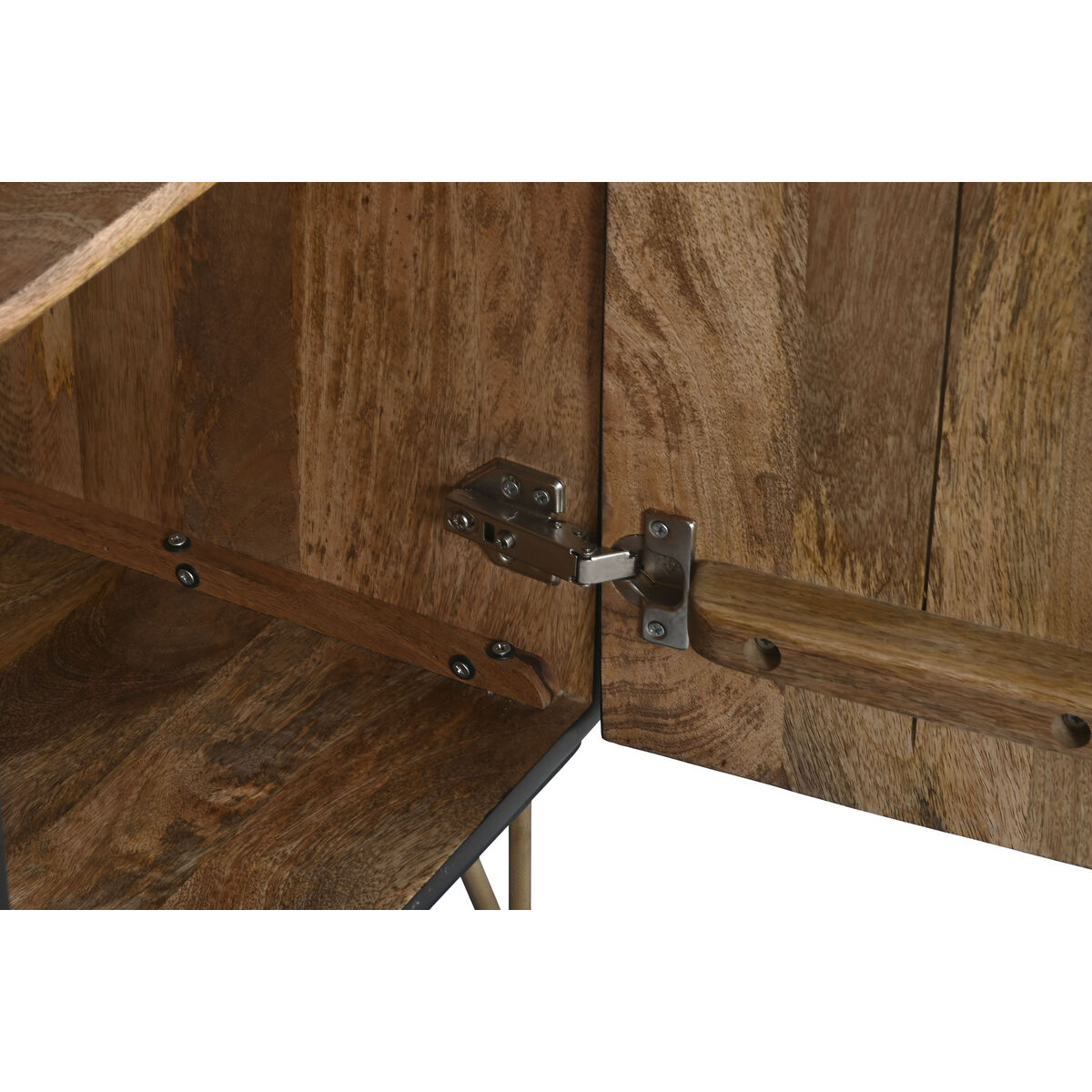 Aparador Home ESPRIT Negro Dorado Metal Madera de mango 81 x 45 x 75 cm