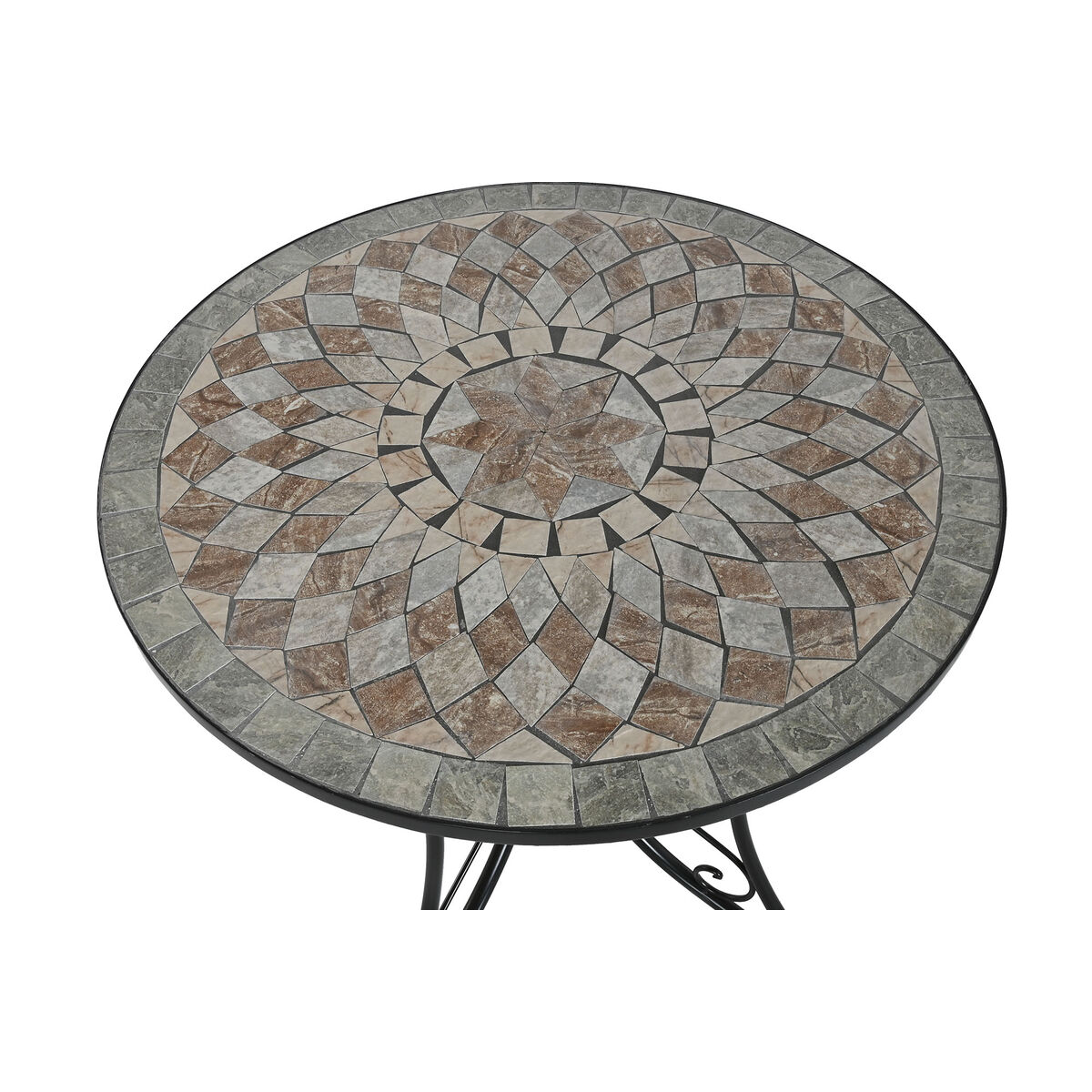 Mesa auxiliar Home ESPRIT Negro Multicolor 80 x 80 x 76 cm