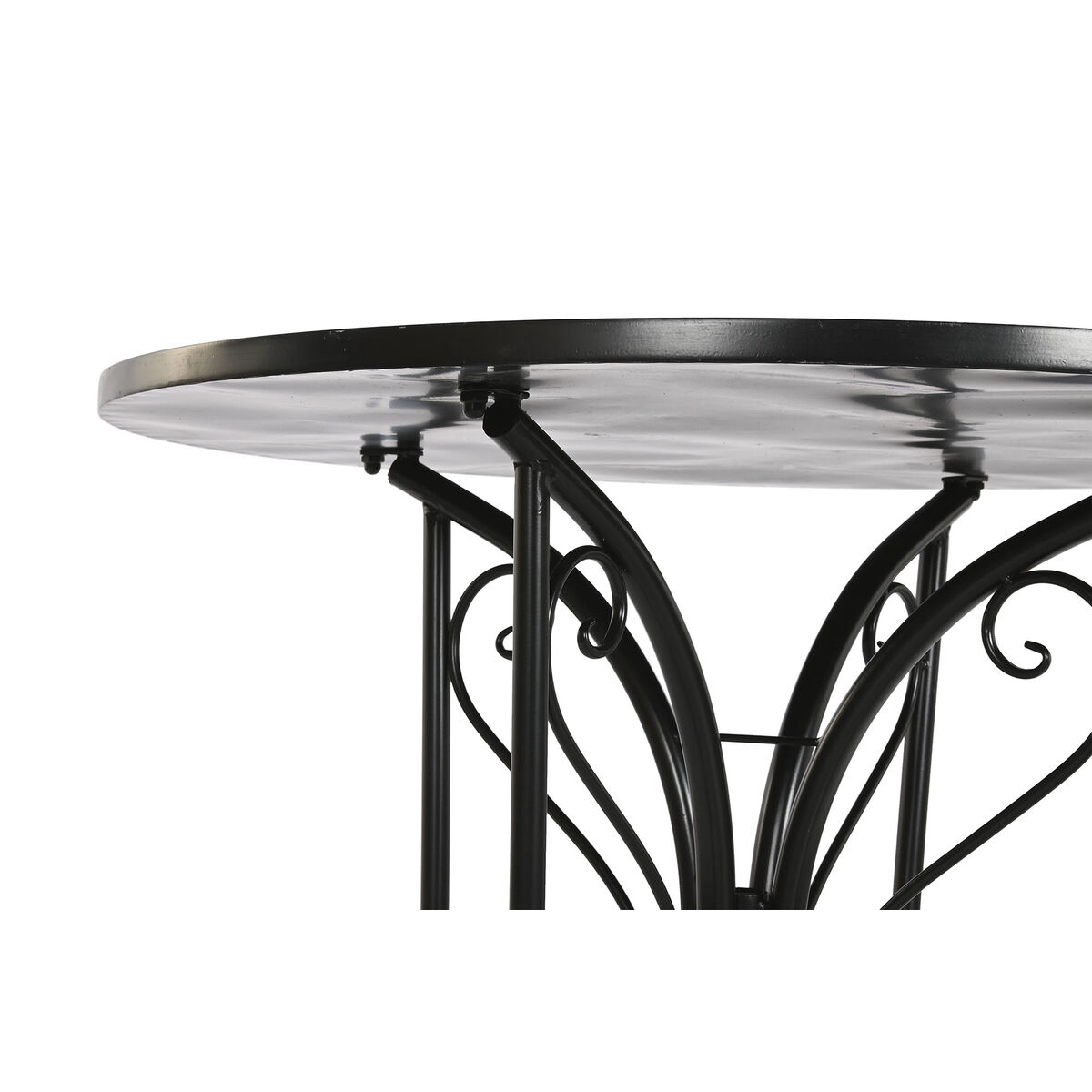 Mesa auxiliar Home ESPRIT Negro Multicolor 80 x 80 x 76 cm