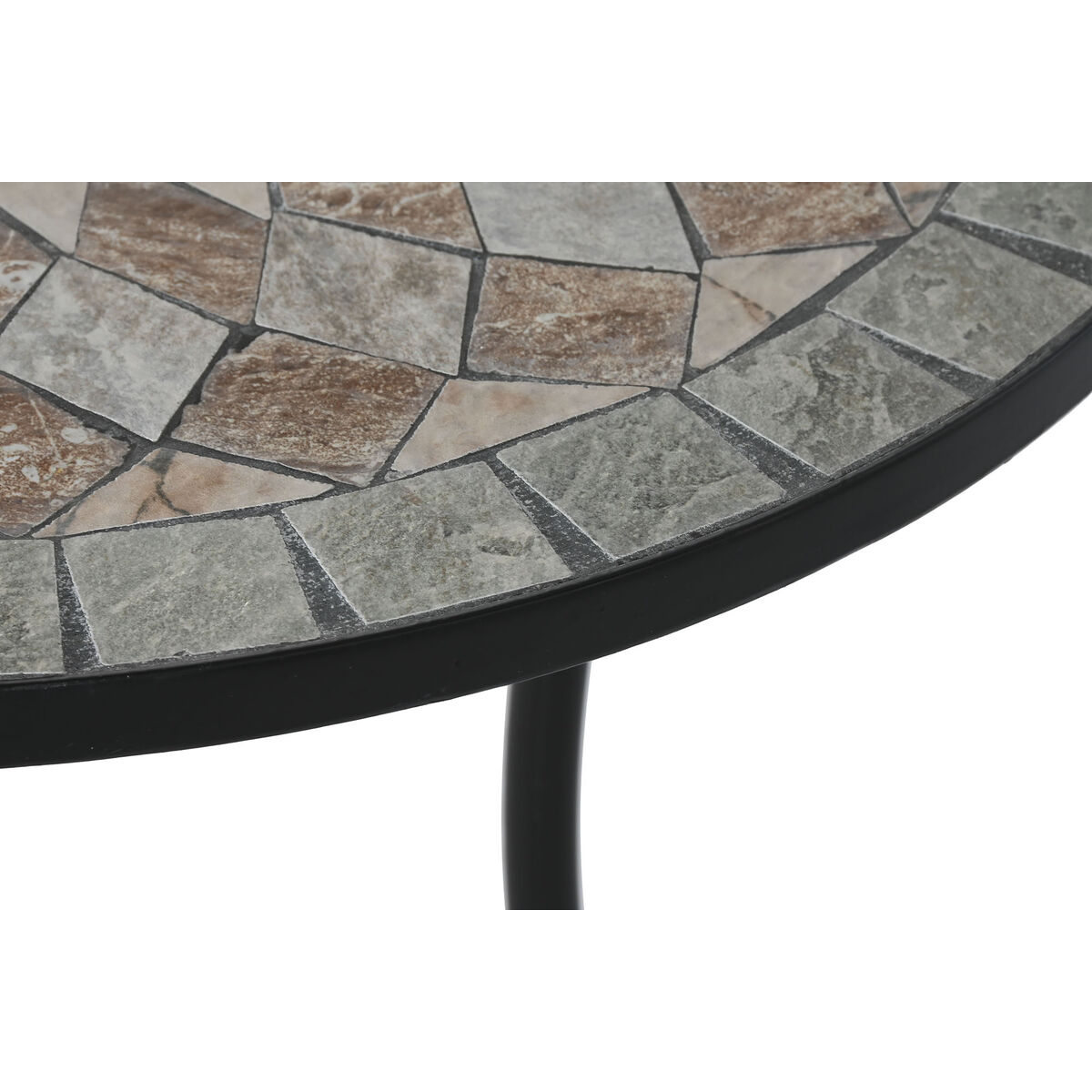 Mesa auxiliar Home ESPRIT Negro Multicolor 60 x 60 x 72 cm