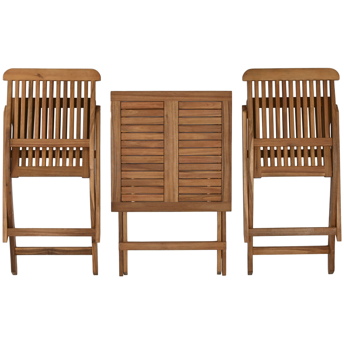 Conjunto de Mesa con 2 Sillas Home ESPRIT Marrón 60 x 60 x 74 cm