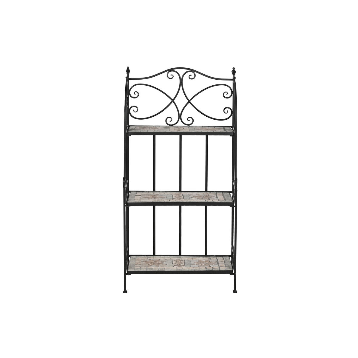 Estantería Home ESPRIT Negro Multicolor Cerámica Forja 3 Estantes 54 x 29 x 121 cm 58 x 31,5 x 117 cm