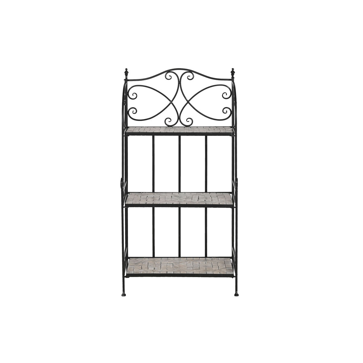 Estantería Home ESPRIT Negro Multicolor Cerámica Forja 3 Estantes 54 x 29 x 121 cm 58 x 31,5 x 117 cm