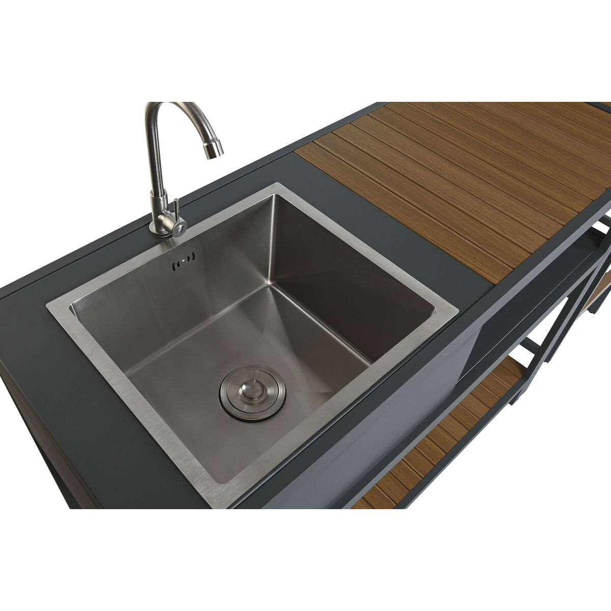 Mueble de cocina Home ESPRIT Gris Natural 127 x 100 x 90 cm 127 x 100 x 95 cm