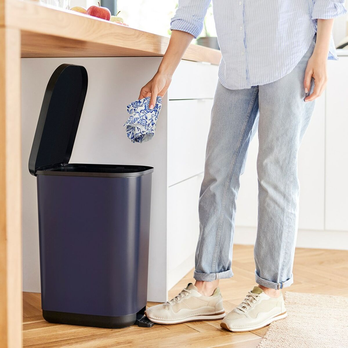 Cubo de basura Rotho Ribo Blue Azul Plástico 35 L