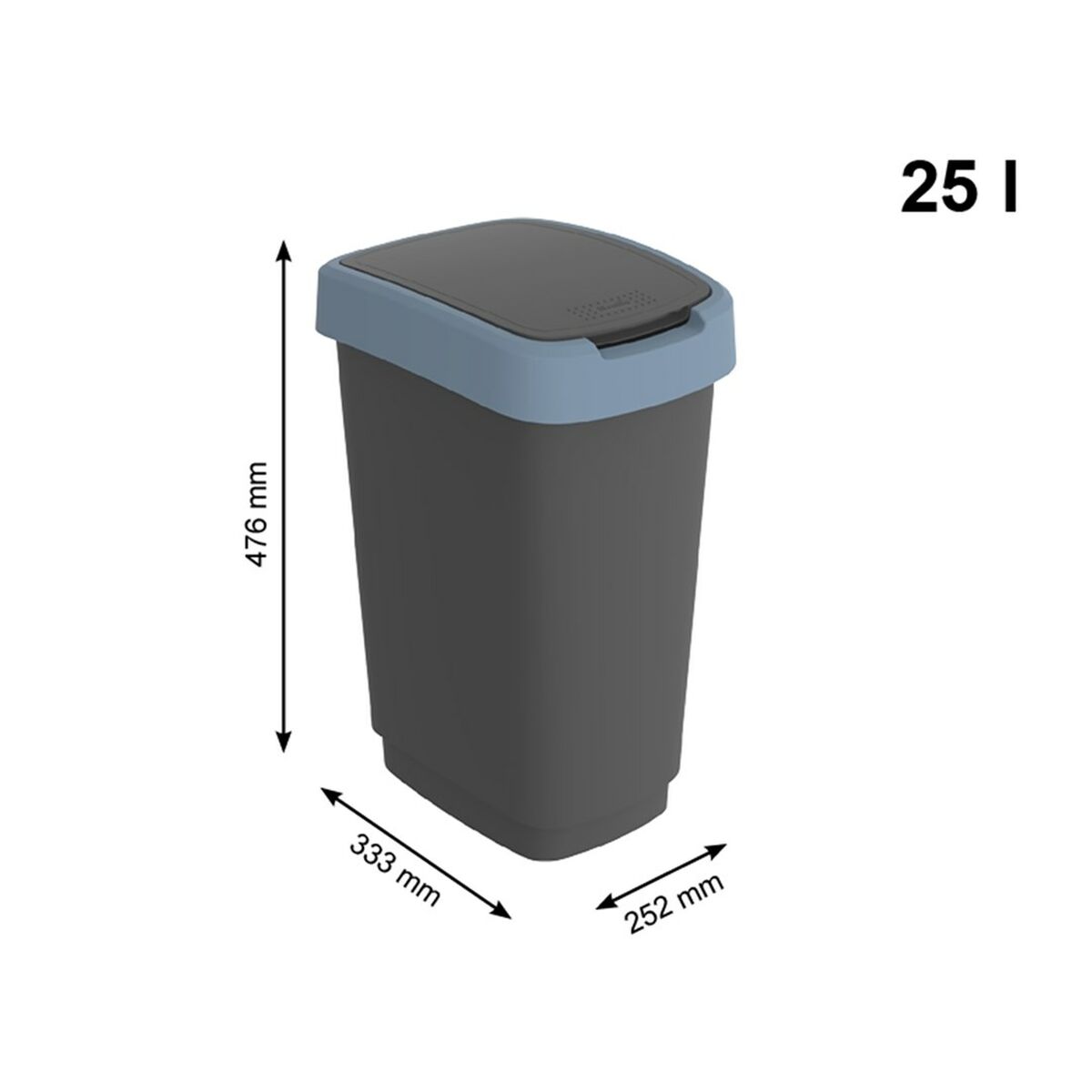 Cubo de basura Rotho Twist Blue Azul Plástico 25 L