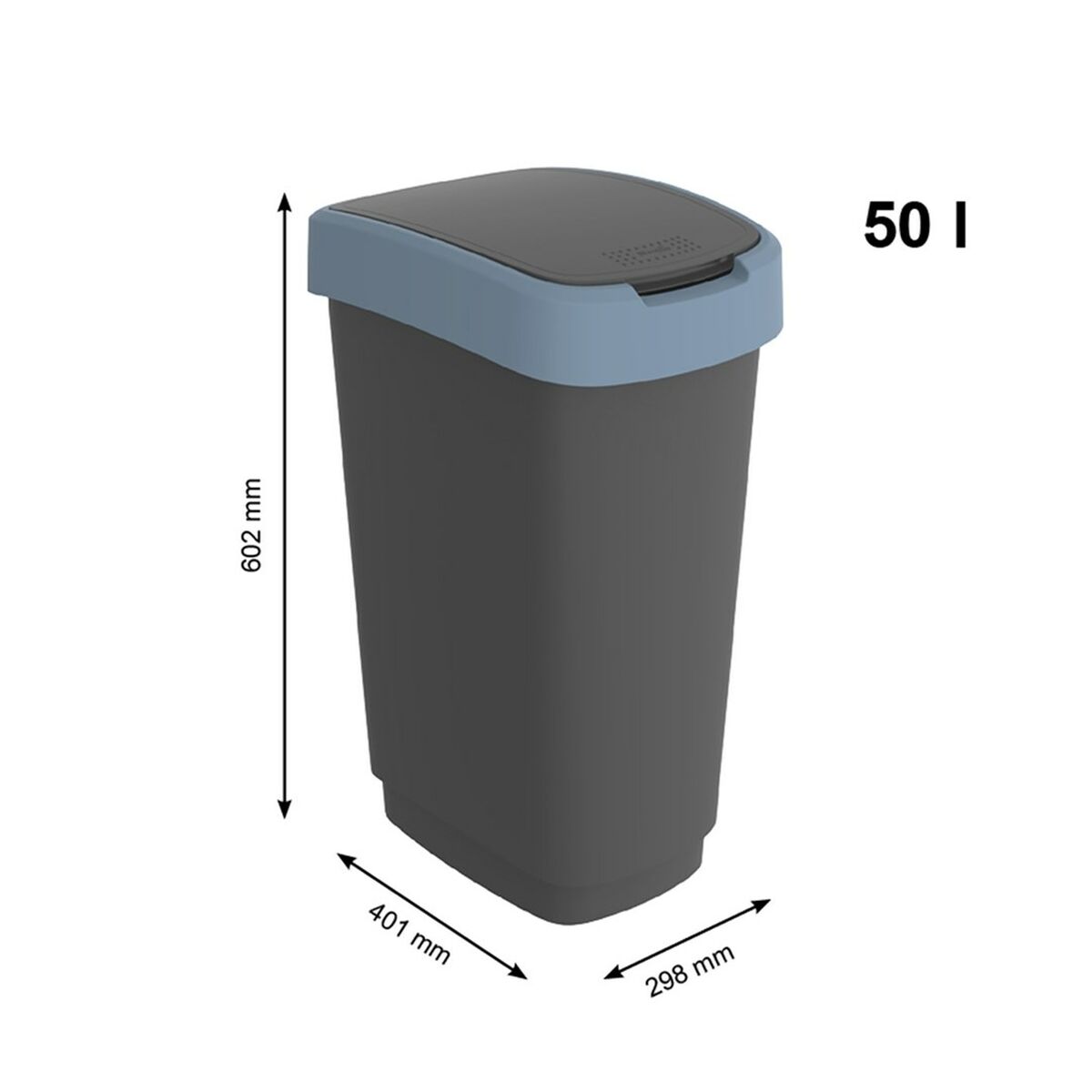 Cubo de basura Rotho Twist Blue Azul Plástico 50 L